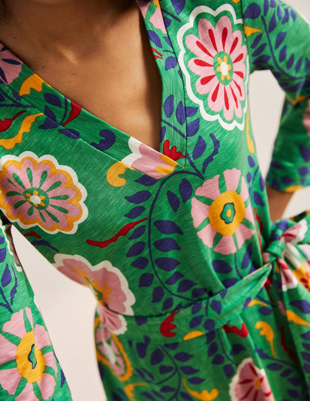 Kaftan-Midikleid aus Jersey-Englischer Efeu, Üppiger Garten-2