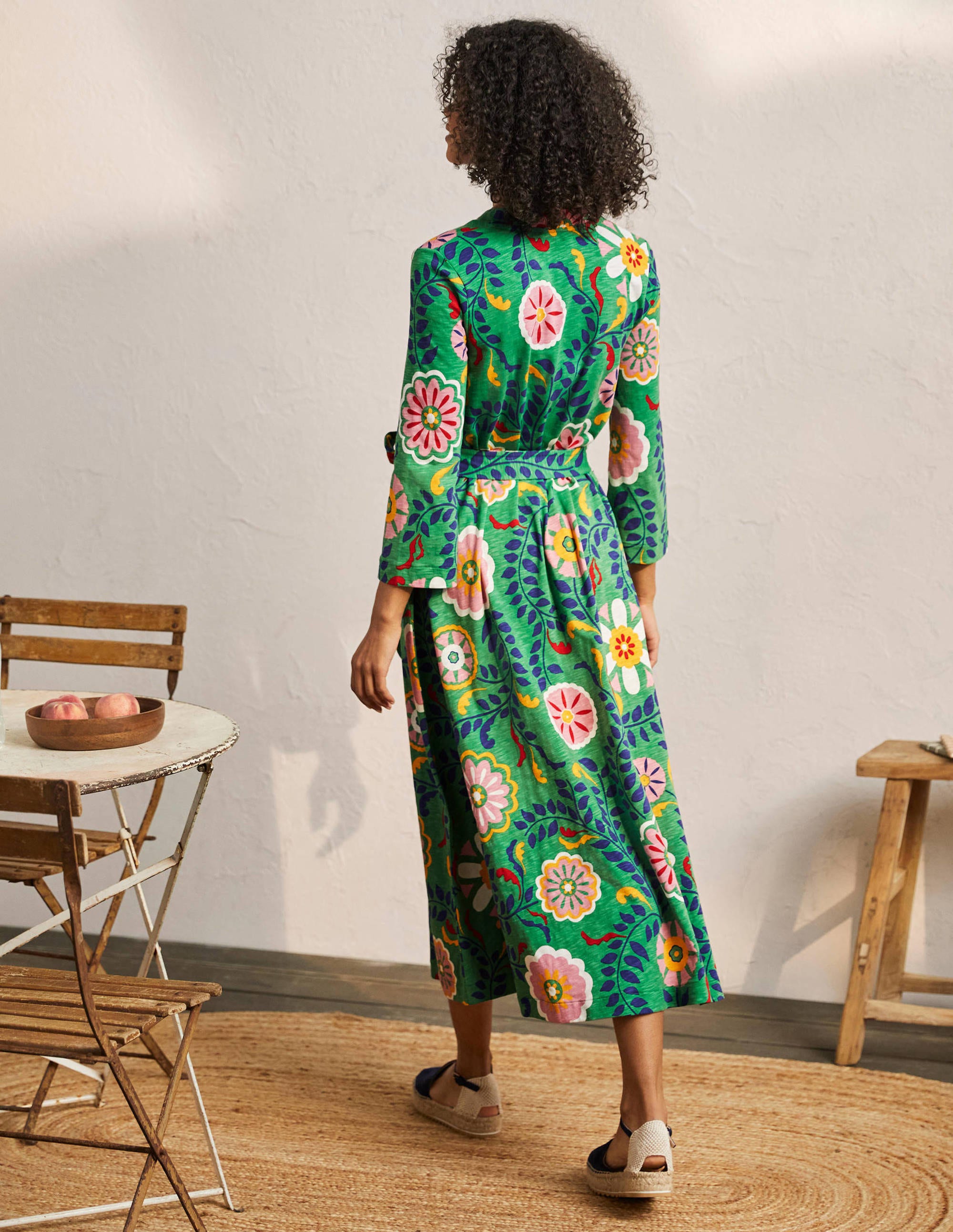 Kaftan-Midikleid aus Jersey-Englischer Efeu, Üppiger Garten - Image 3