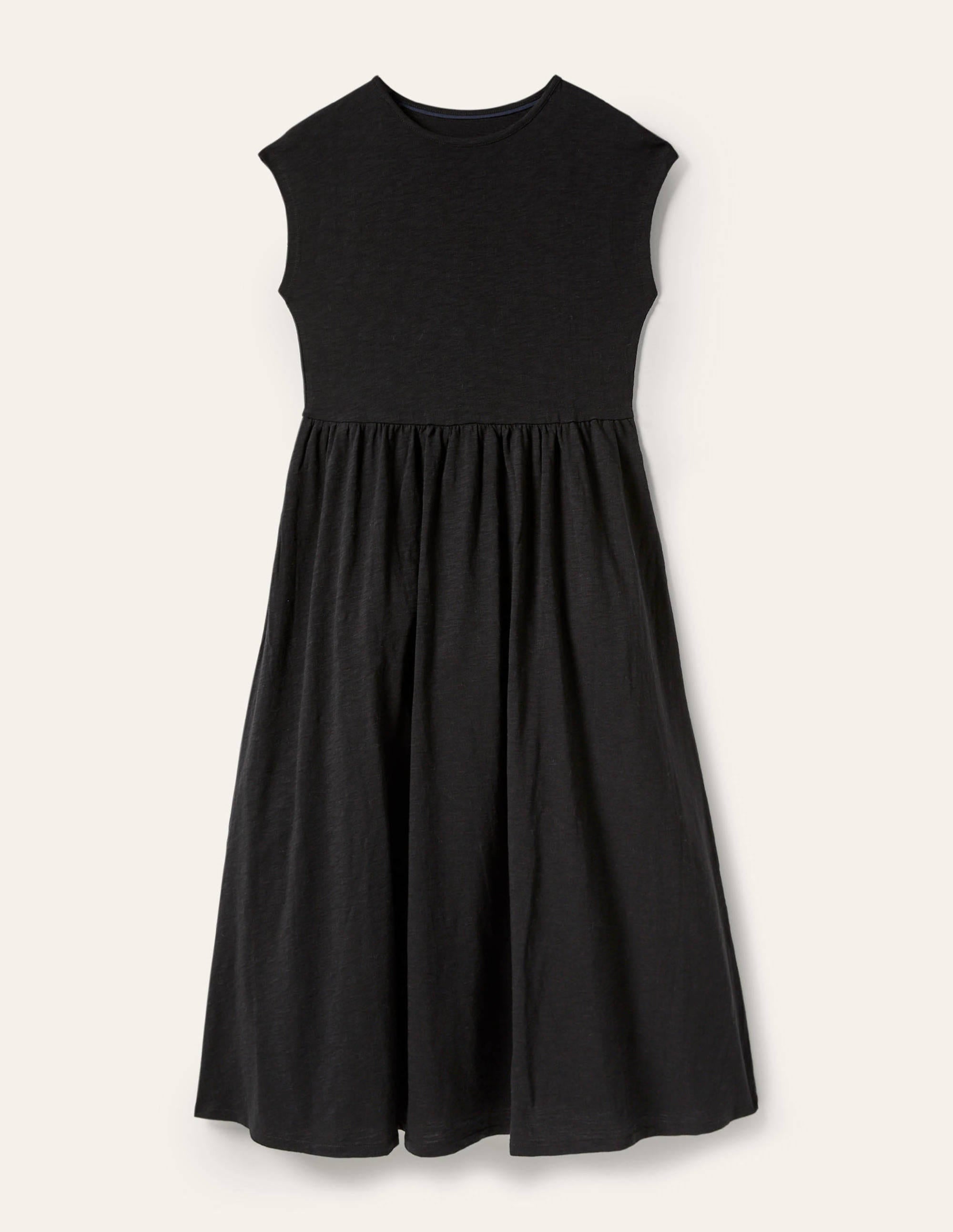 Schlichtes T-Shirt-Midikleid-Schwarz - Image 5