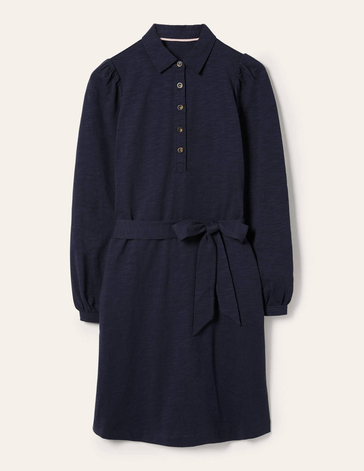 Robe-chemise en jersey-Bleu marine - Image 5
