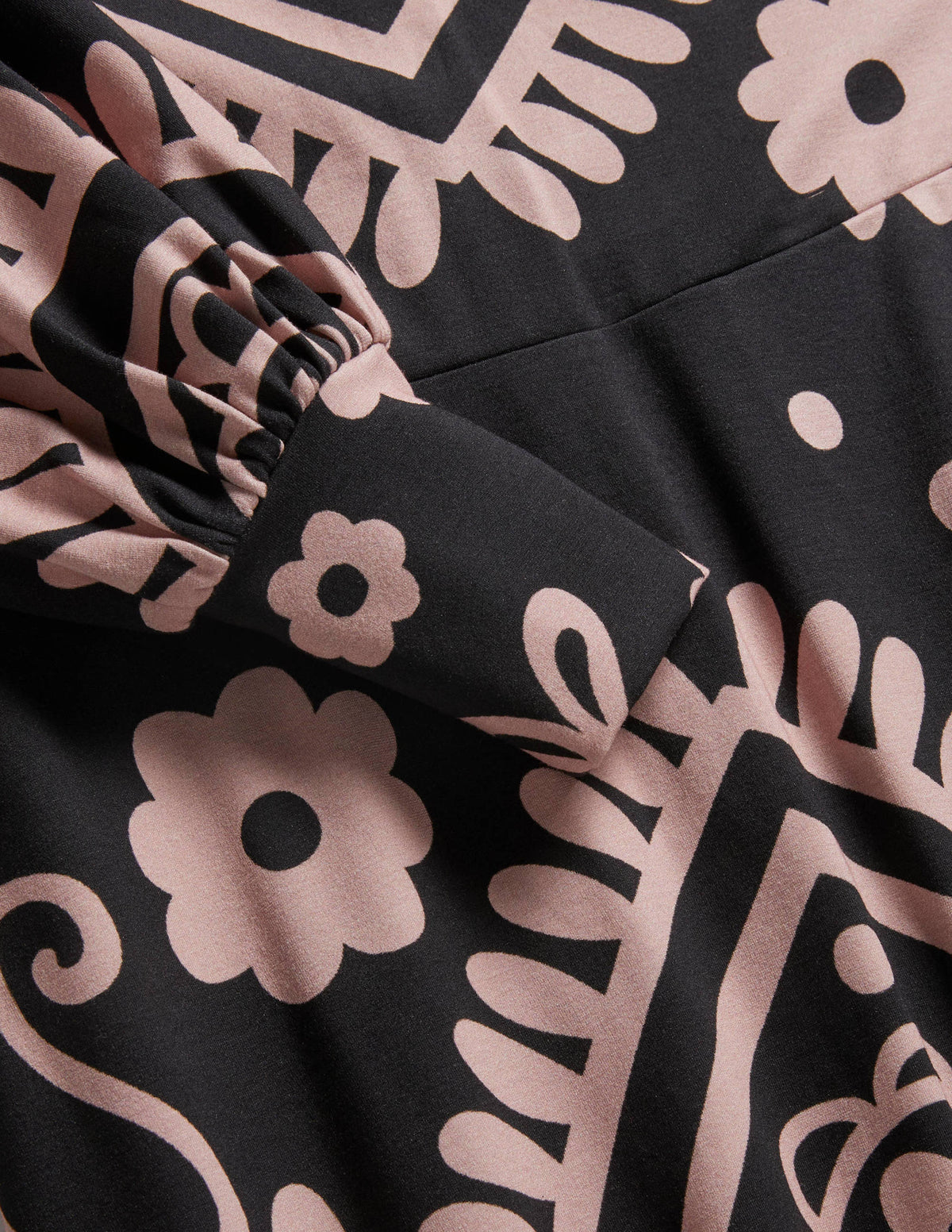 Robe midi en jersey-Noir, motif Floral Heart-6
