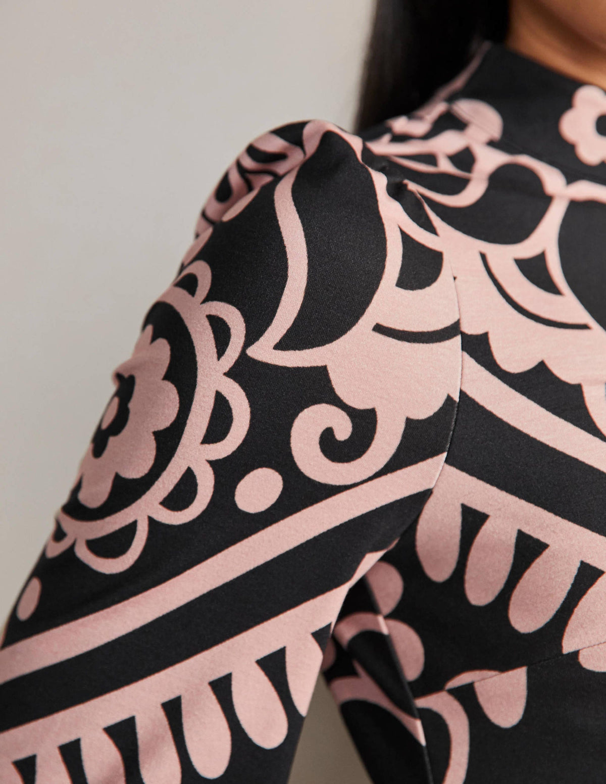 Robe midi en jersey-Noir, motif Floral Heart-2