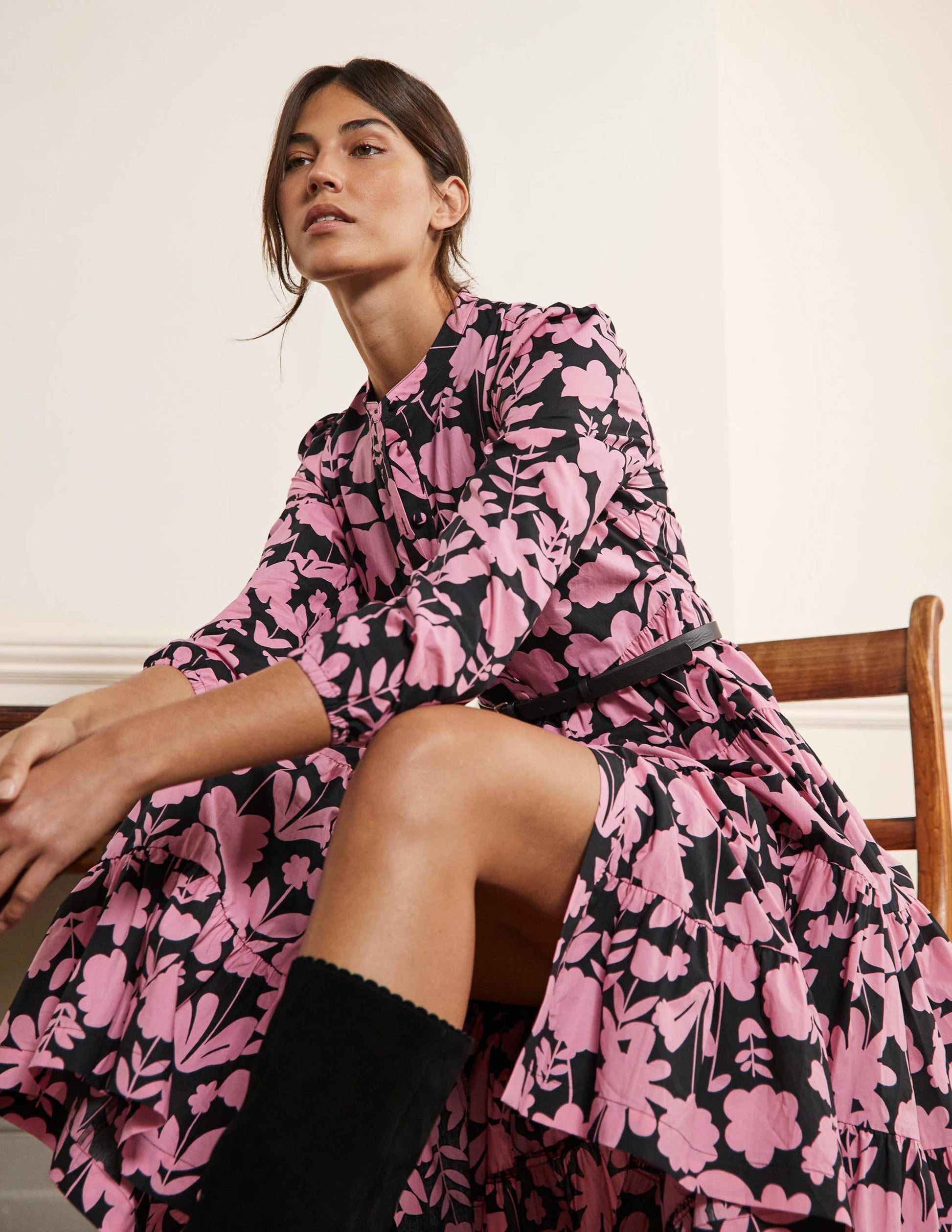 Multi Tiered Maxi Dress-Formica Pink, Flora Bloom-5