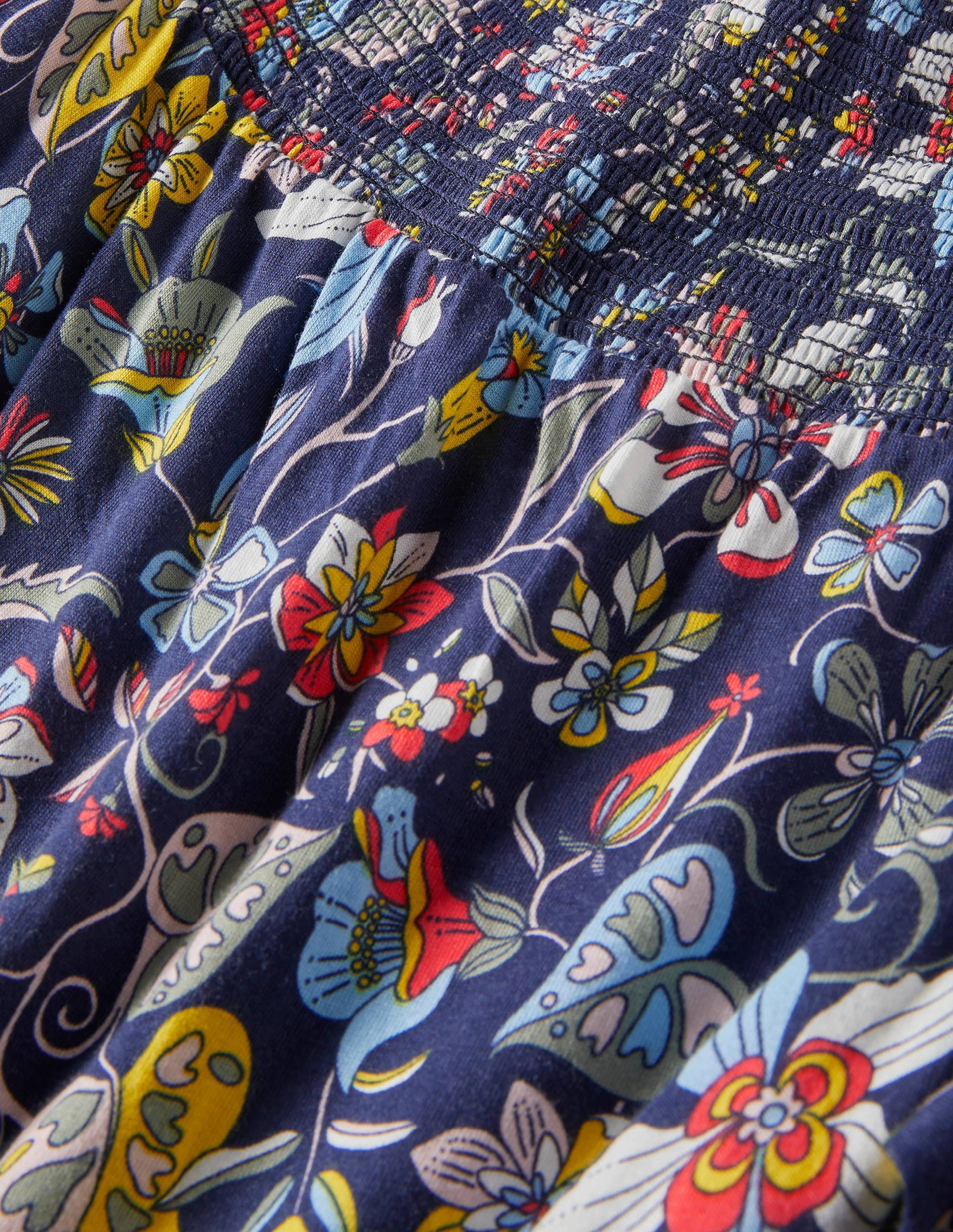 Jersey-Midikleid mit Smokausschnitt-Französisches Navy, Blumenmuster - Image 5