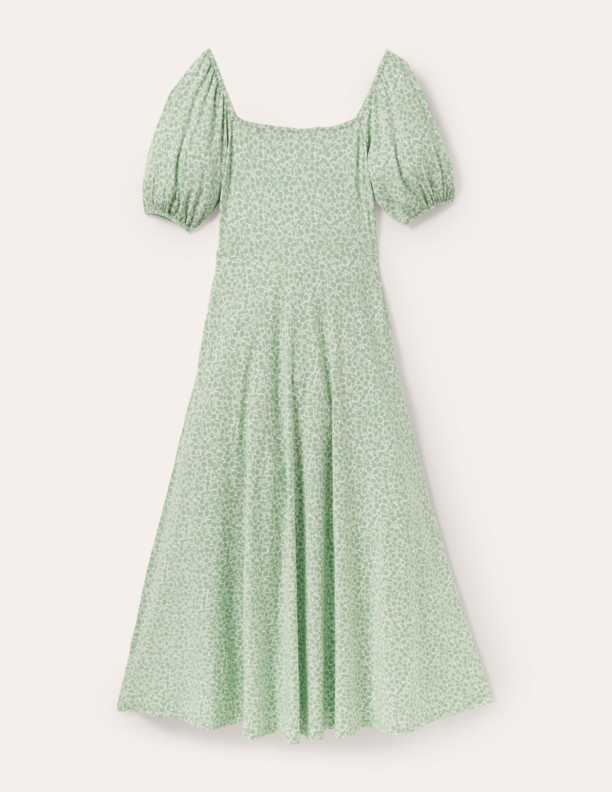 Maxikleid mit eckigem Ausschnitt-Zephirgrün, Blumenzweige - Image 5