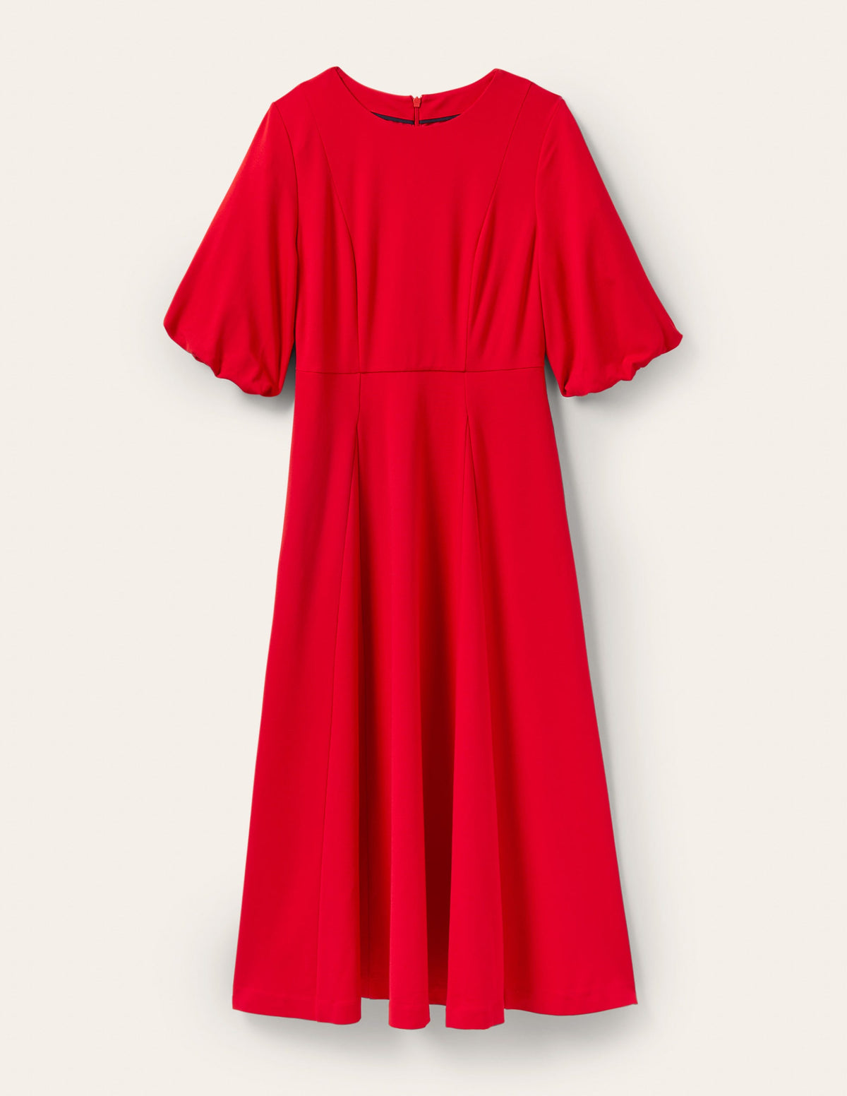 Ponte-Midikleid mit Tellerrock-Rot-5