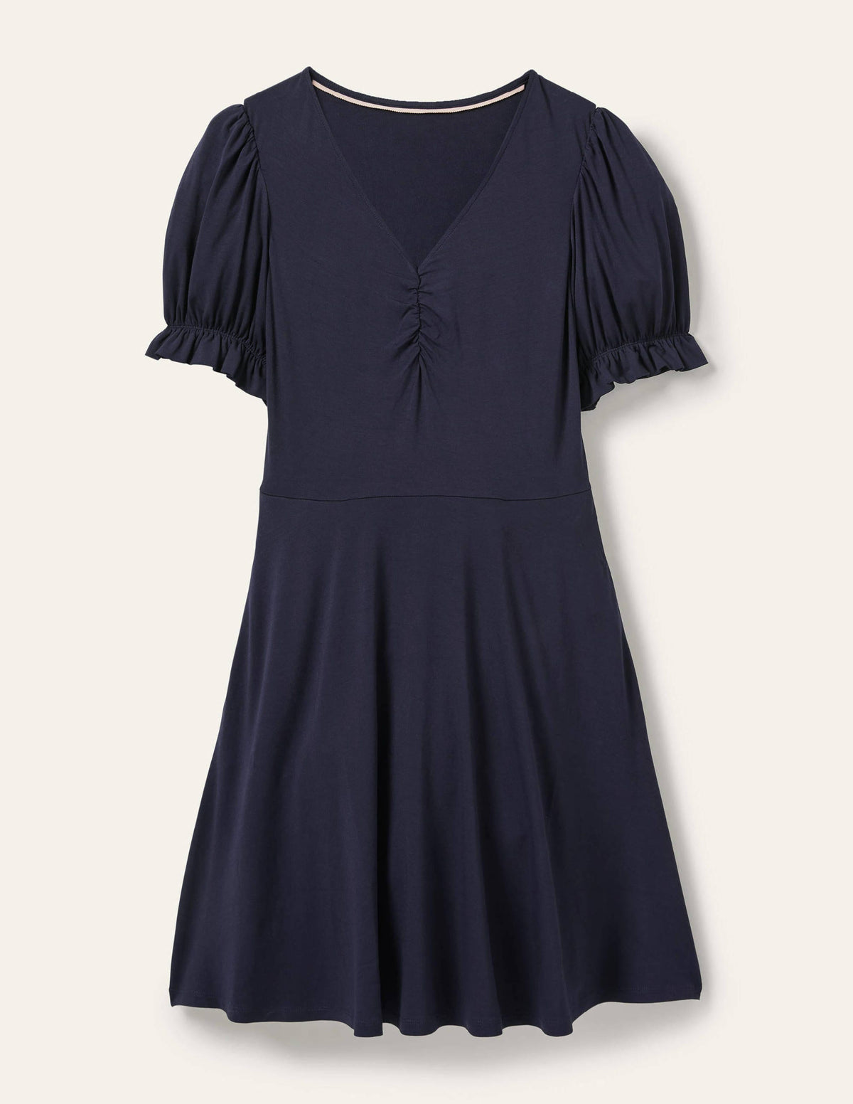 Jerseykleid mit V-Ausschnitt-Marineblau - Image 5