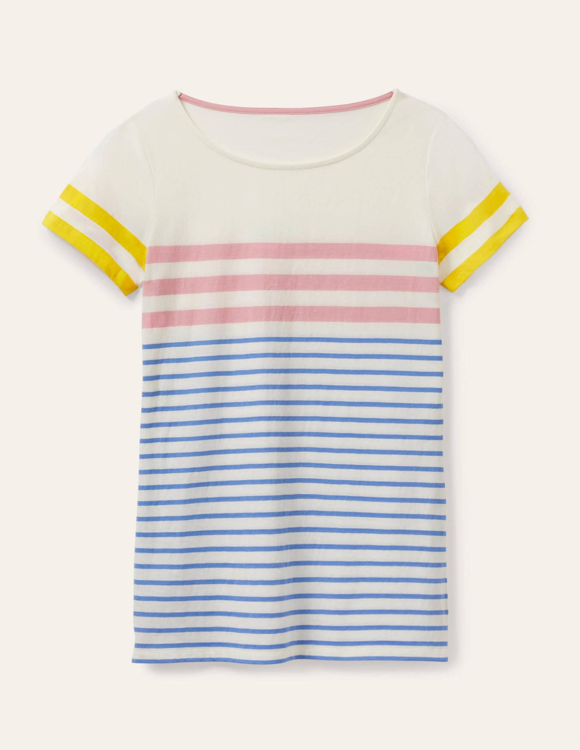 Kurzärmliges Bretonshirt-Cameo-Rosa/Traube, Gestreift - Image 5