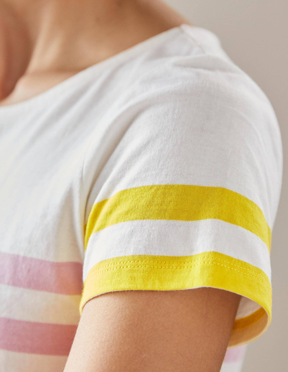 Kurzärmliges Bretonshirt-Cameo-Rosa/Traube, Gestreift - Image 2