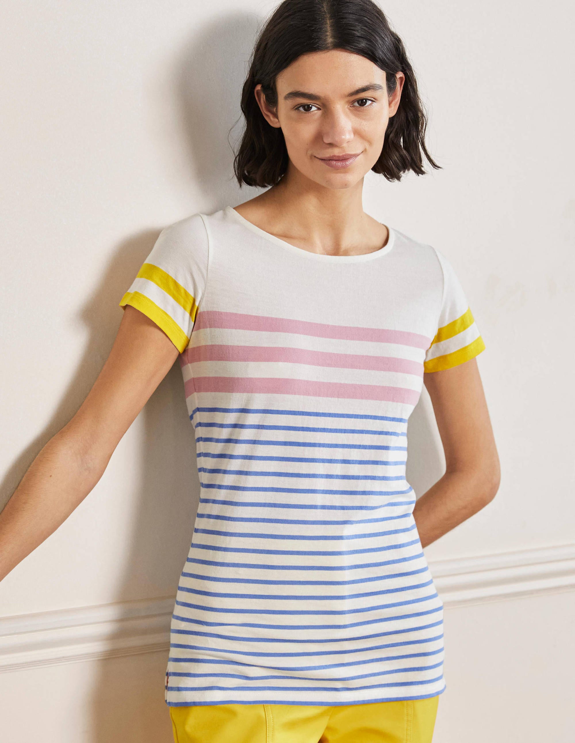 Kurzärmliges Bretonshirt-Cameo-Rosa/Traube, Gestreift - Image 4