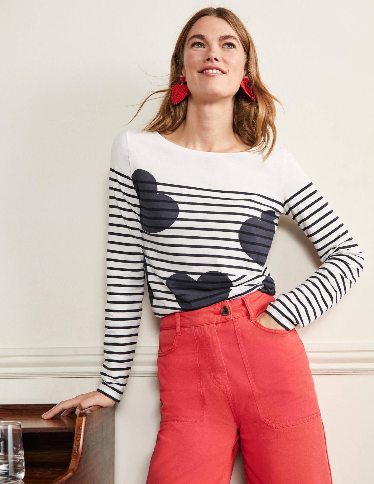 Langärmliges Bretonshirt-Navy, Verstreute Herzen/Gestreift-1