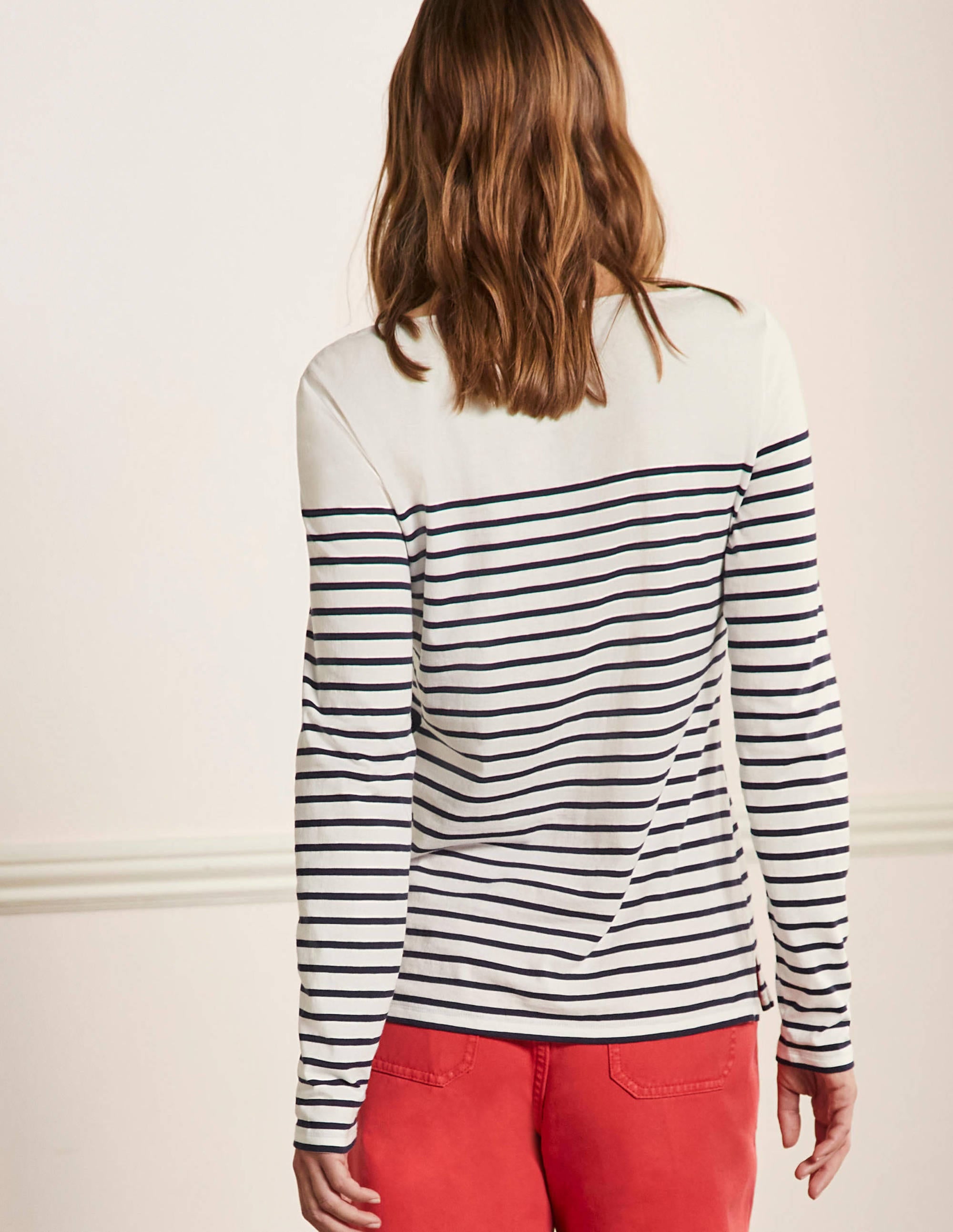Langärmliges Bretonshirt-Navy, Verstreute Herzen/Gestreift - Image 3