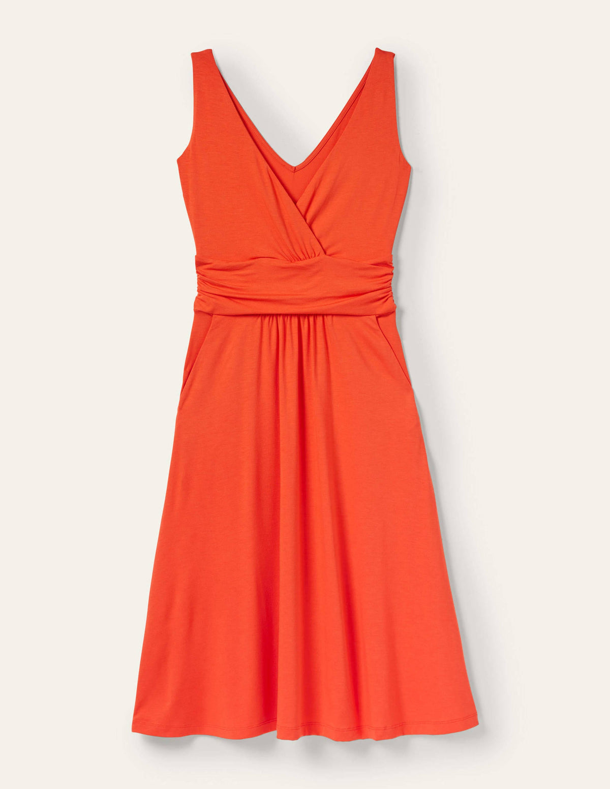 Effie Jerseykleid mit V-Ausschnitt-Papayaorange - Image 5
