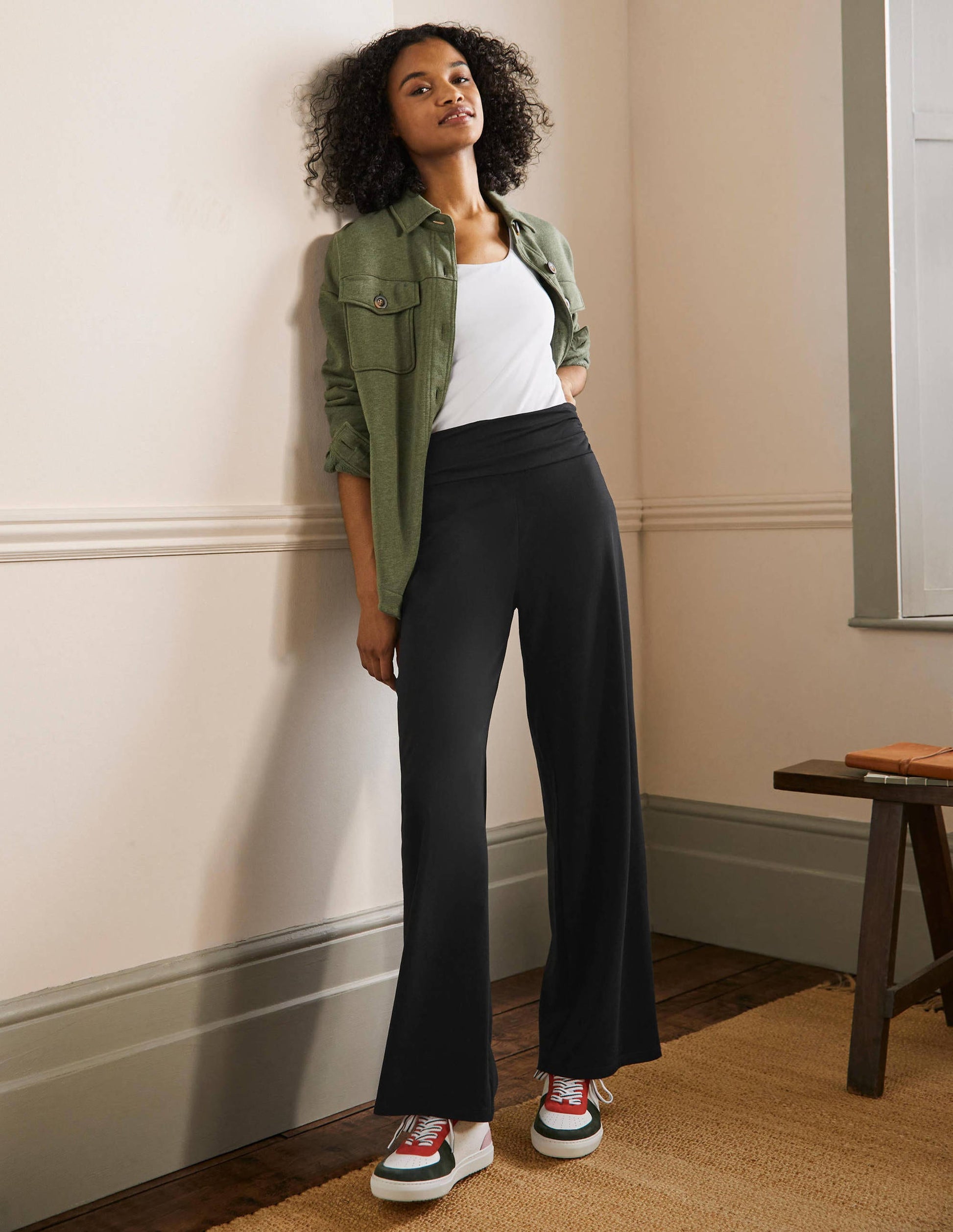 Jerseyhose mit weitem Bein-Schwarz-2