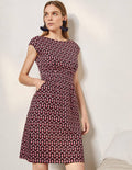 Robe Florrie en jersey-Rose formica, mosaïque florale géométrique