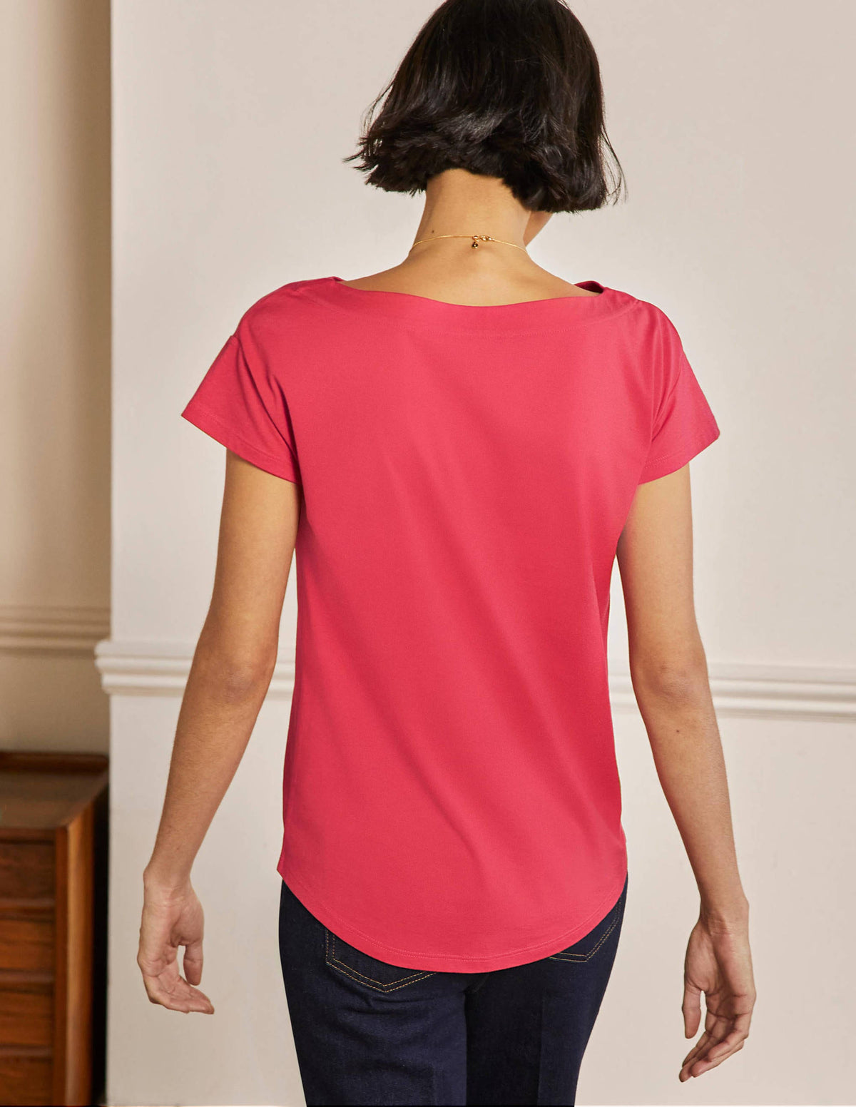 Supersoft Boat Neck T-Shirt-Radish - Image 3
