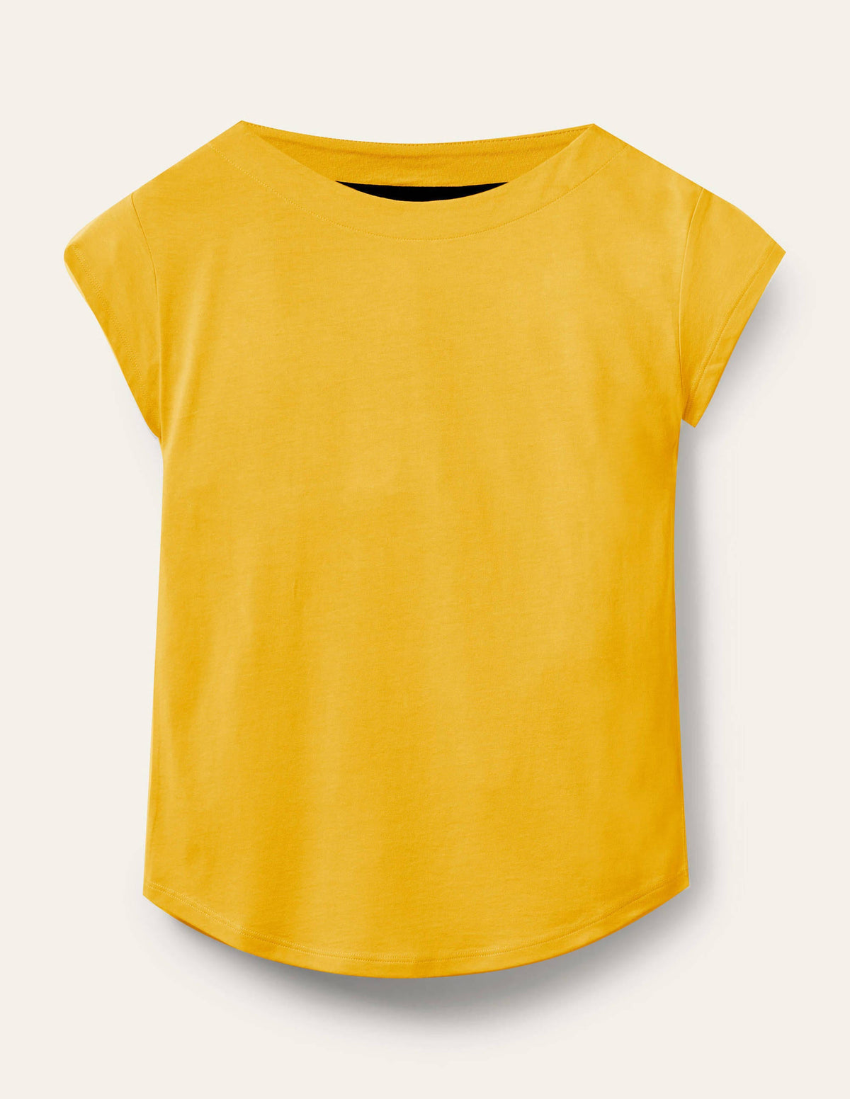 Superweiches T-Shirt mit U-Boot-Ausschnitt-Honiggelb-5