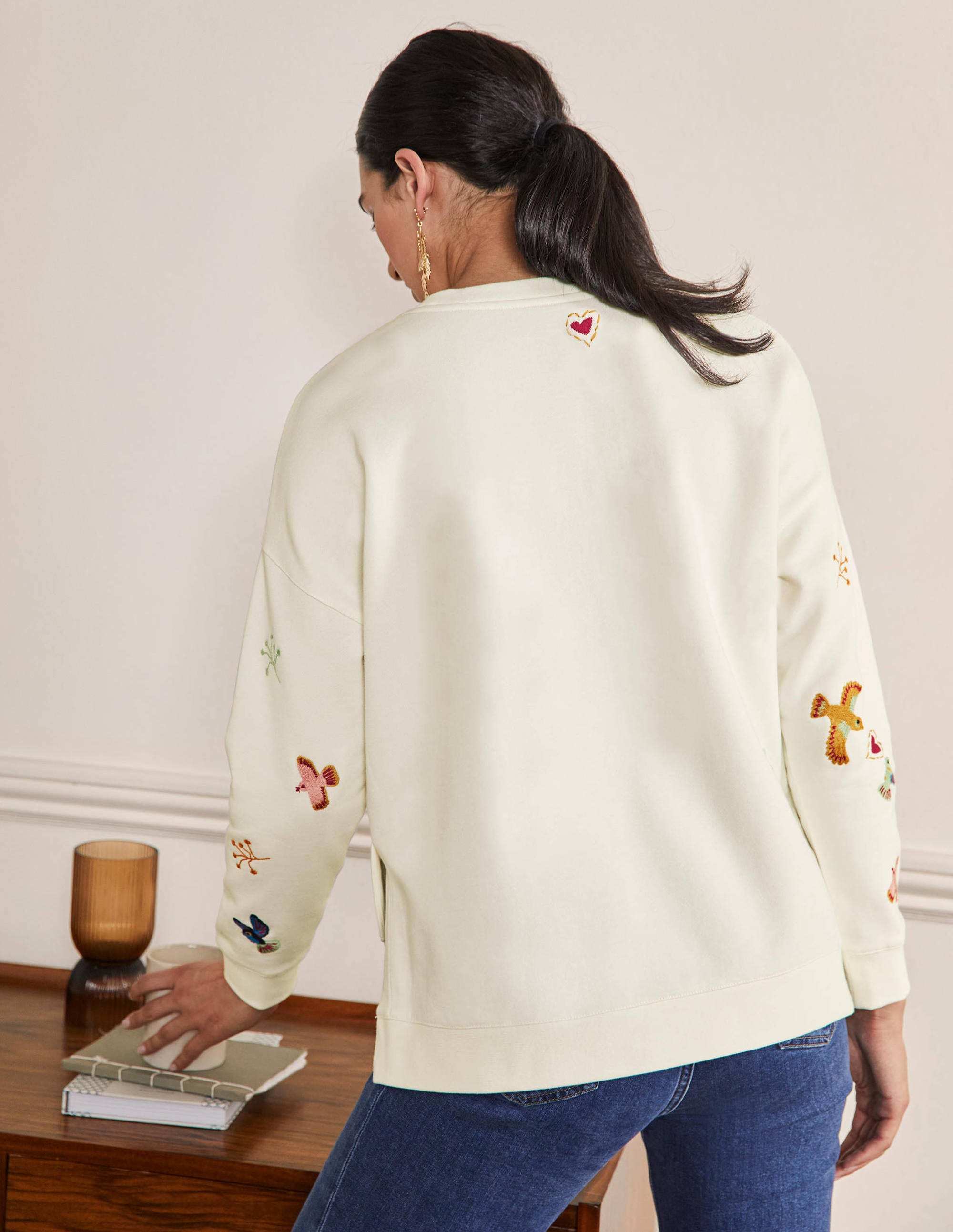 Sweat original-Ivoire, broderies multi - Image 3