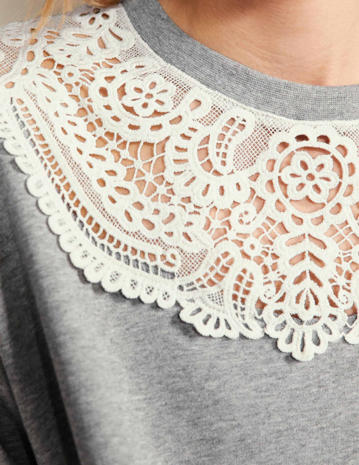 Jasmine Sweatshirt-Grau Meliert/Naturweiß - Image 2