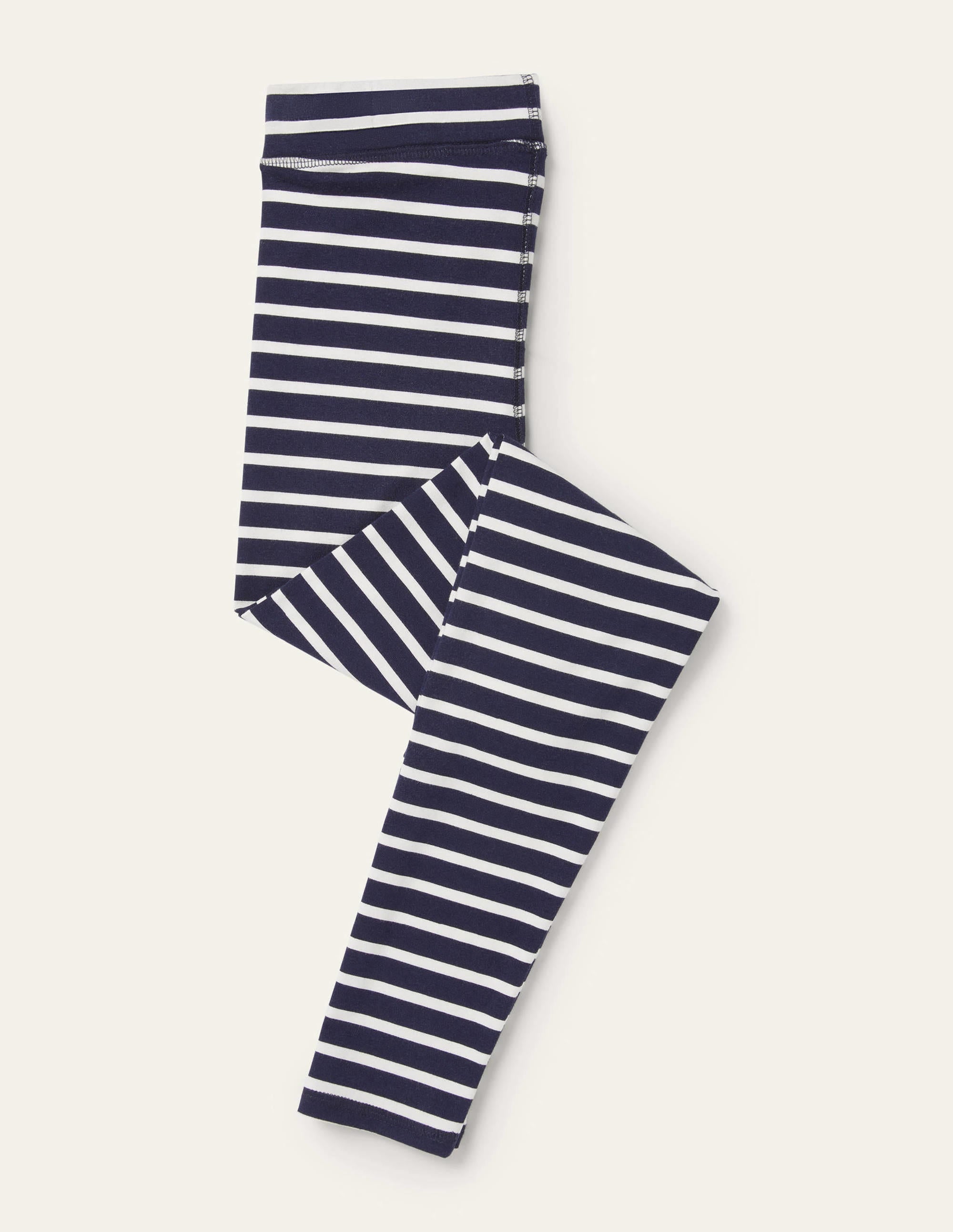 Jerseyleggings mit hoher Taille-Navy/Naturweiß - Image 6