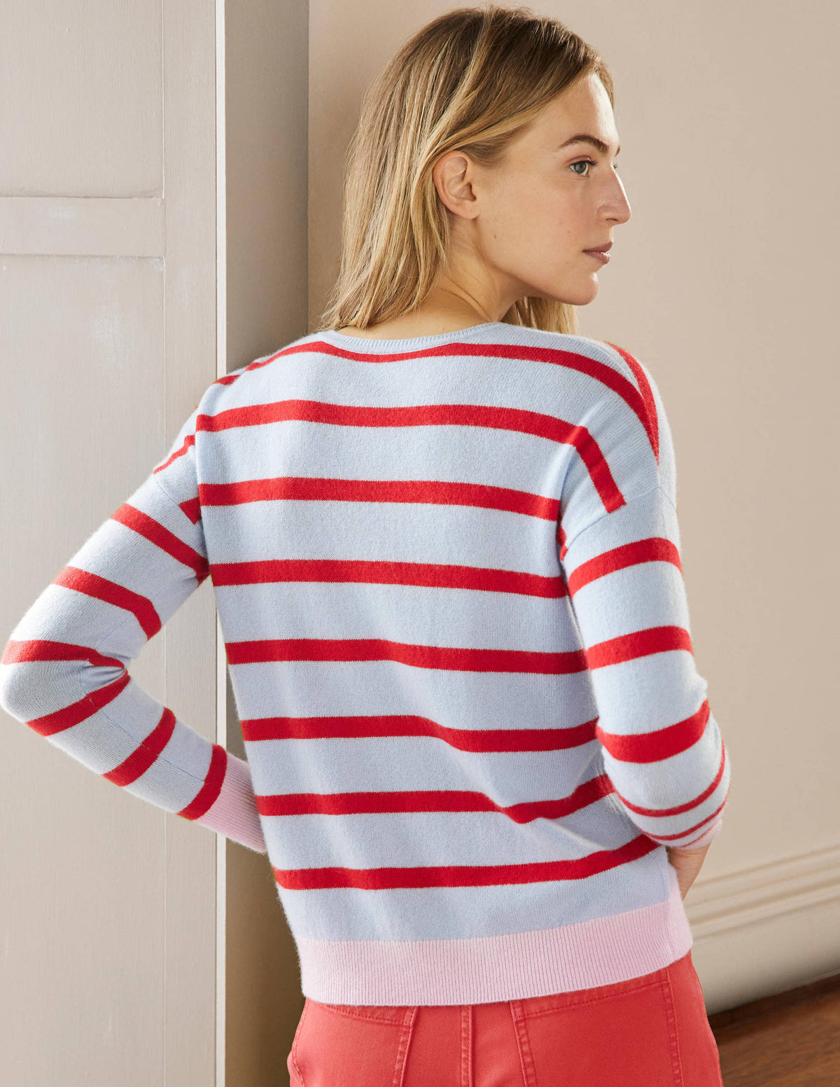 Striped Cashmere Jumper-Lapis Light Blue Stripe-3