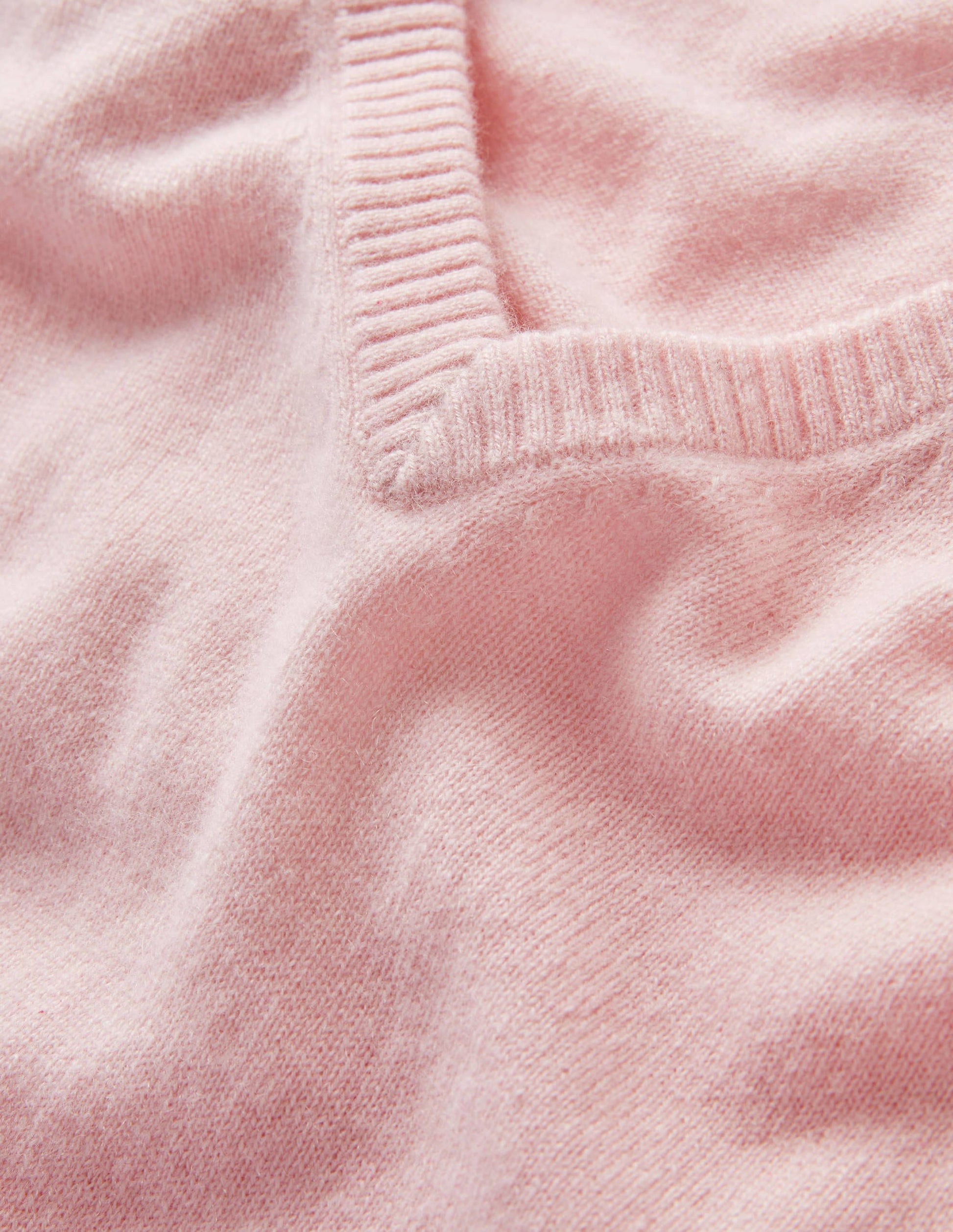 Lässiger Kaschmirpullover mit V-Ausschnitt-Pastellrosa-4