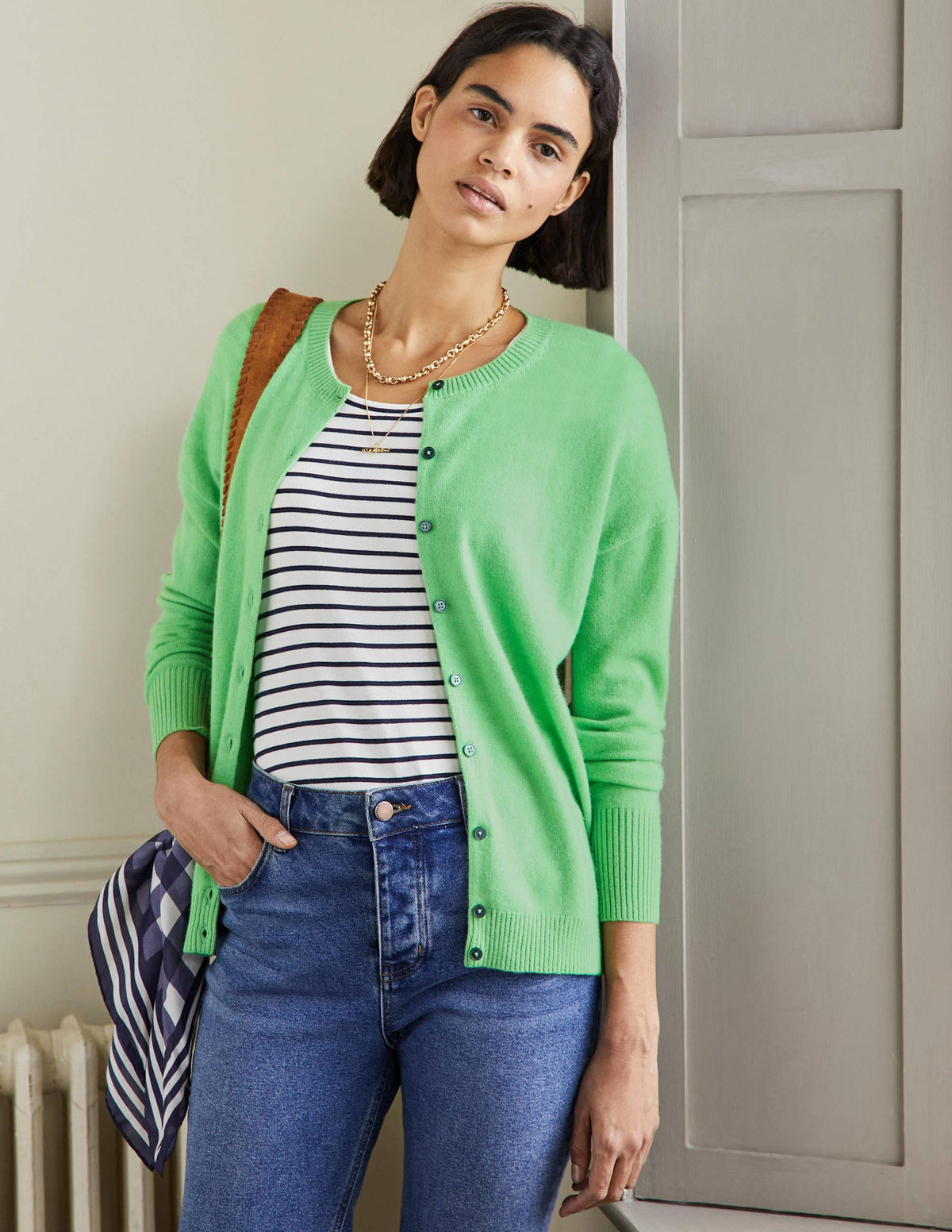 Cardigan en cachemire-Vert zéphyr-1