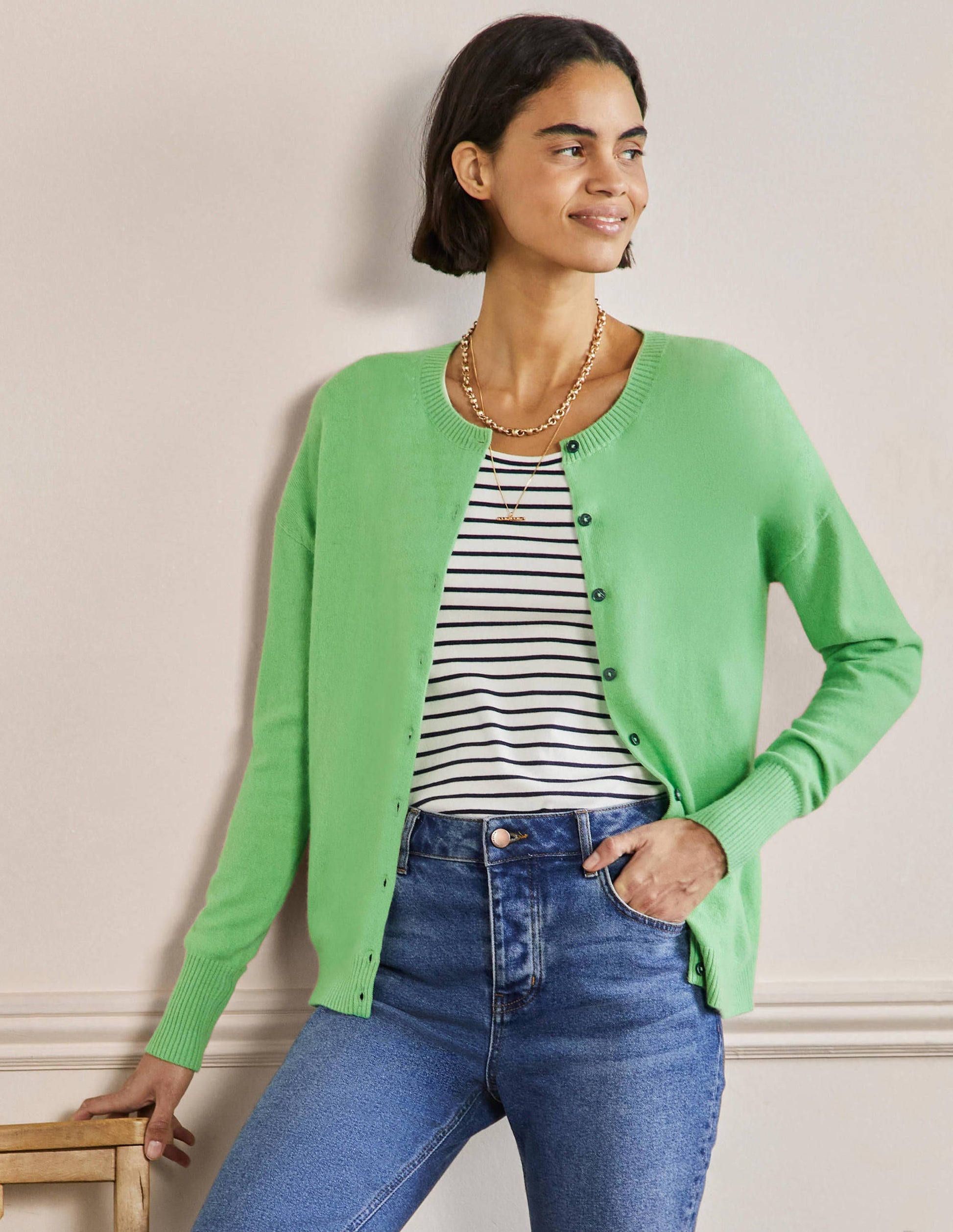 Cardigan en cachemire-Vert zéphyr-4