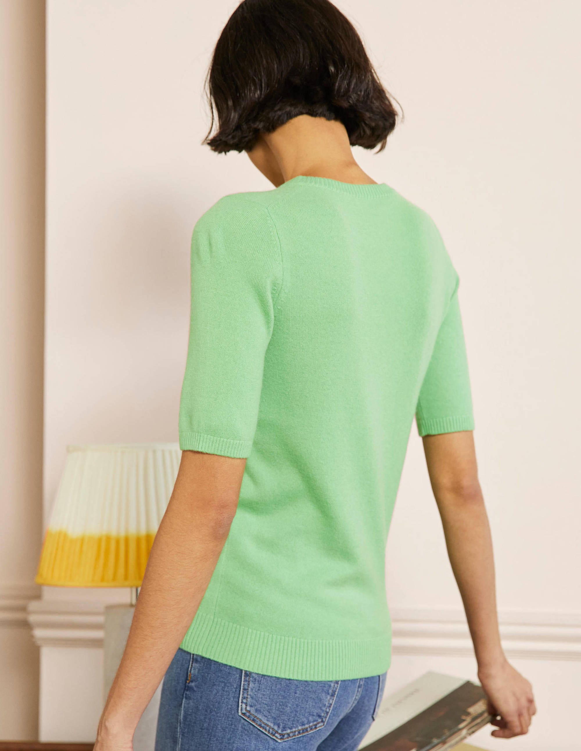 Cashmere Knitted Top-Zephyr Green - Image 3