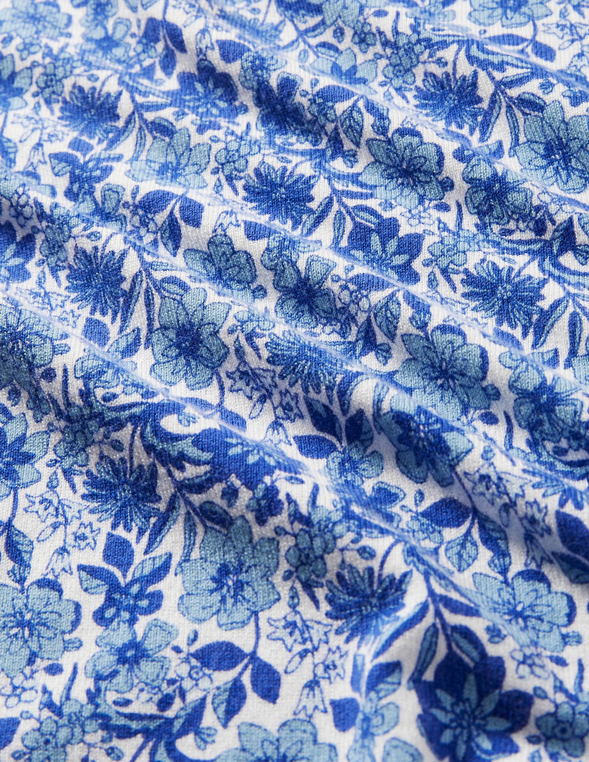 Baumwollpullover mit Rundhalsausschnitt-Morgendämmerungsblau, Blumenmuster - Image 5