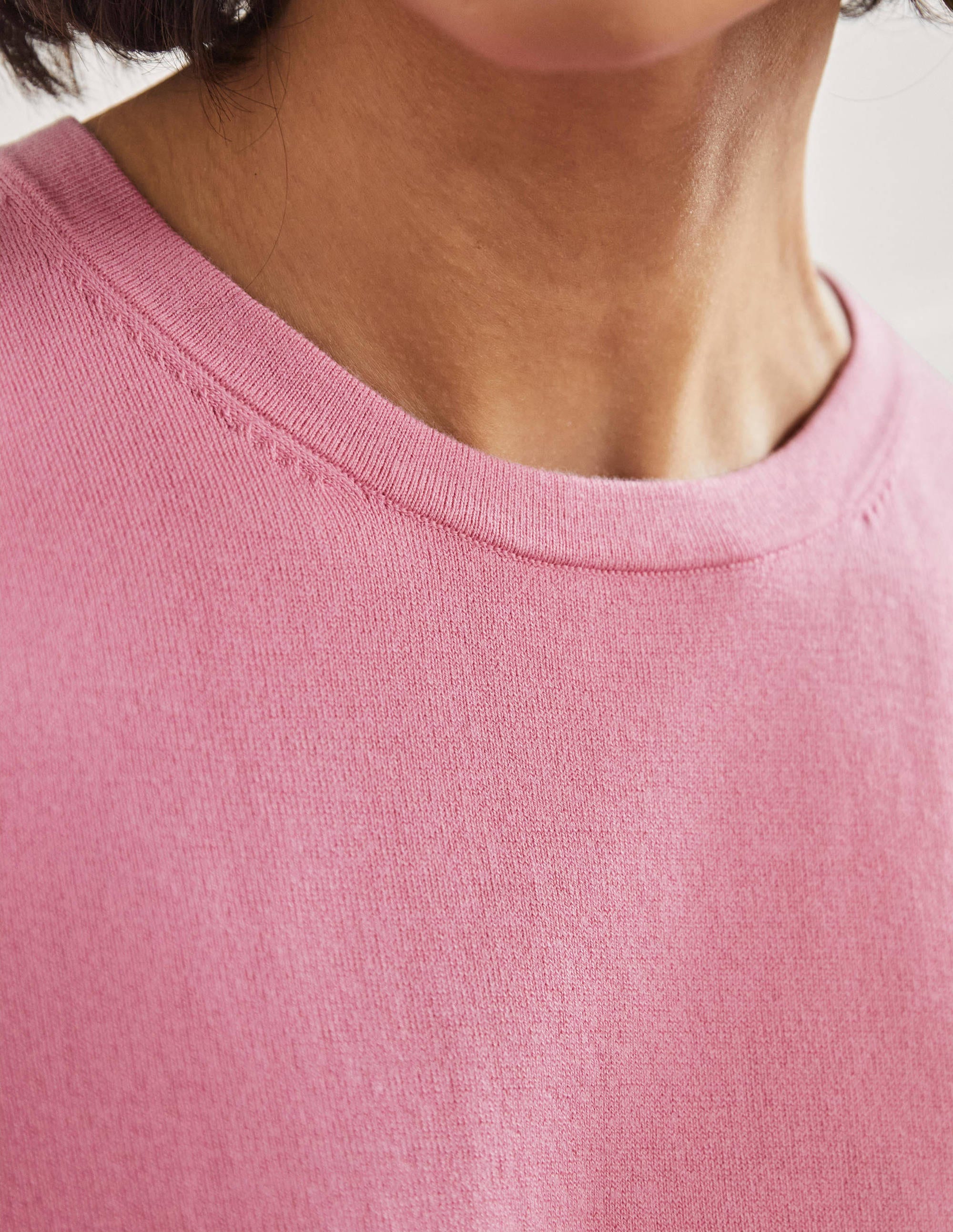 Baumwollpullover mit Rundhalsausschnitt-Blümchenrosa - Image 5
