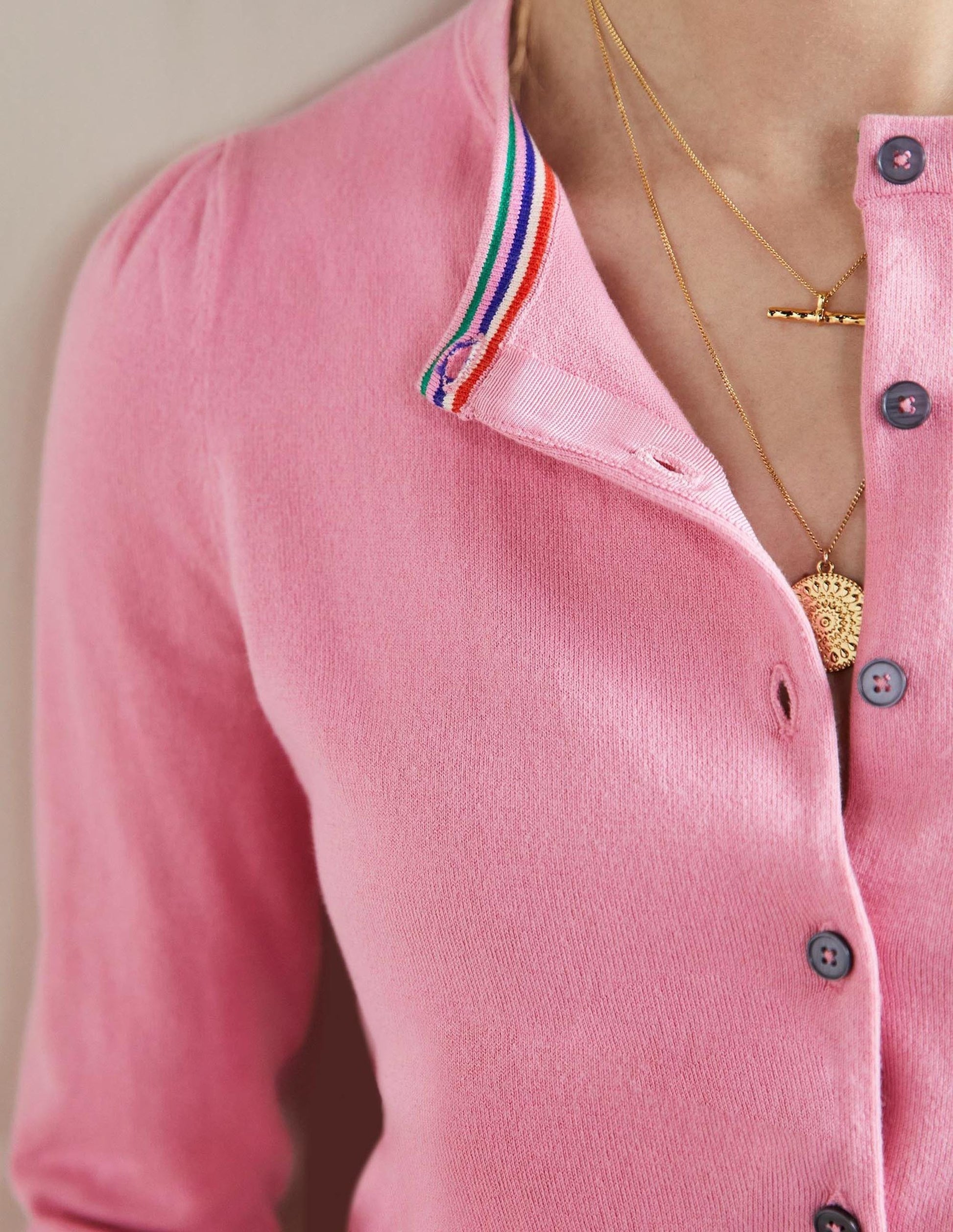 Cardigan en coton-Rose bouquet-2
