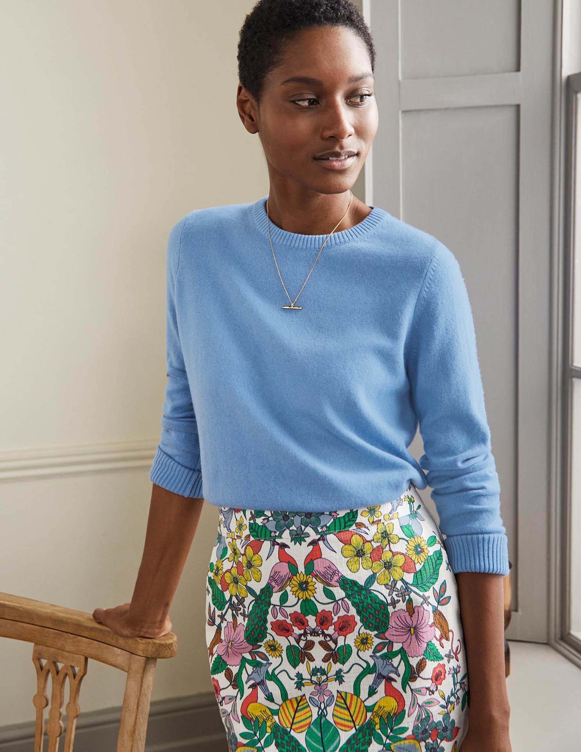 Cashmere Crew Neck Jumper-Riviera Blue - Image 1