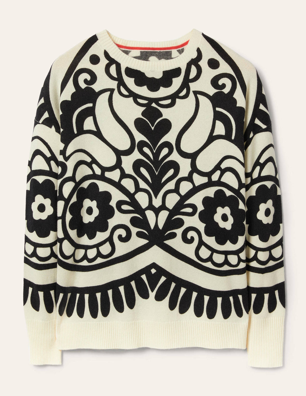 Margot Kaschmirpullover-Naturweiß, Blumenherz - Image 5