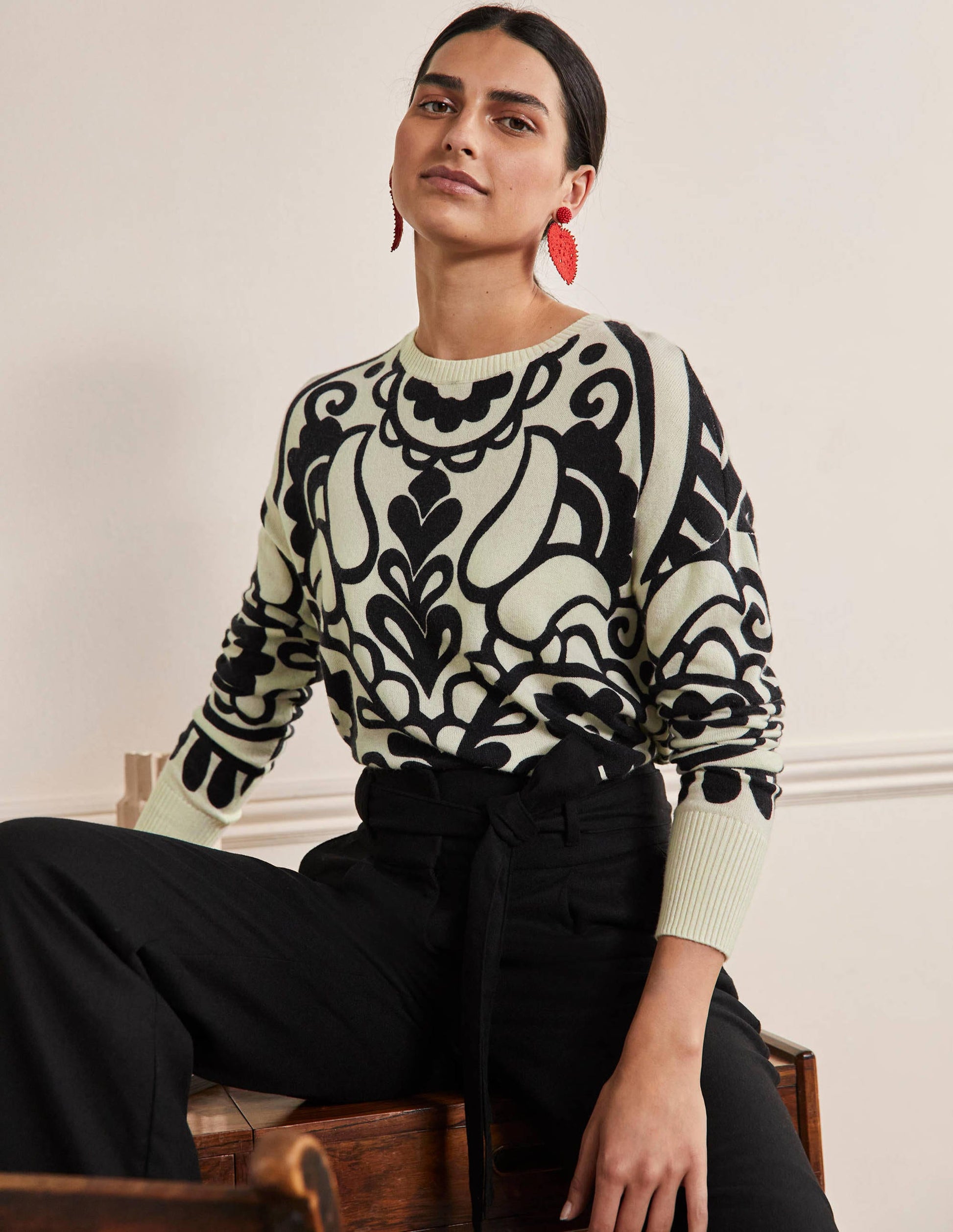 Margot Kaschmirpullover-Naturweiß, Blumenherz-1