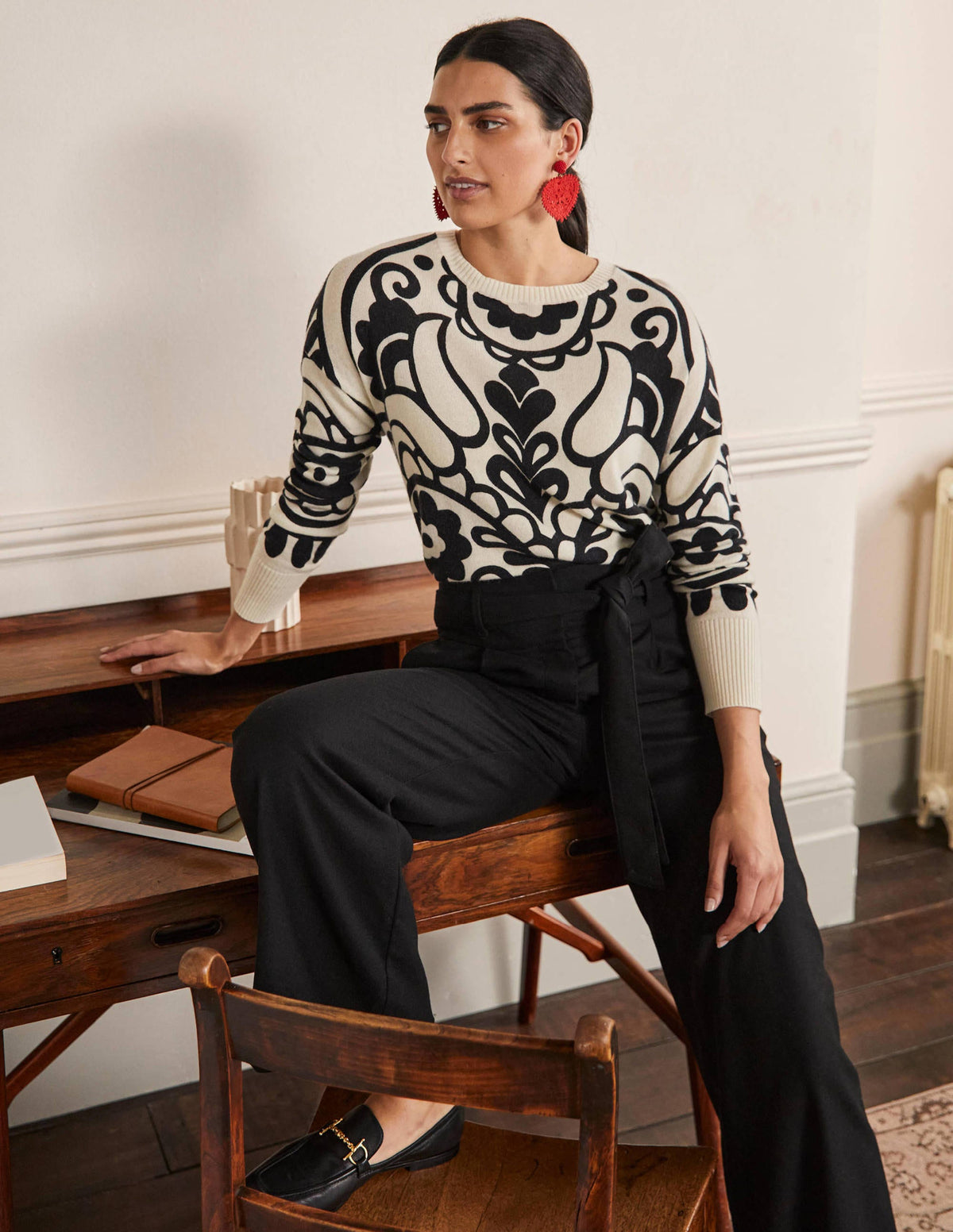 Margot Kaschmirpullover-Naturweiß, Blumenherz - Image 4