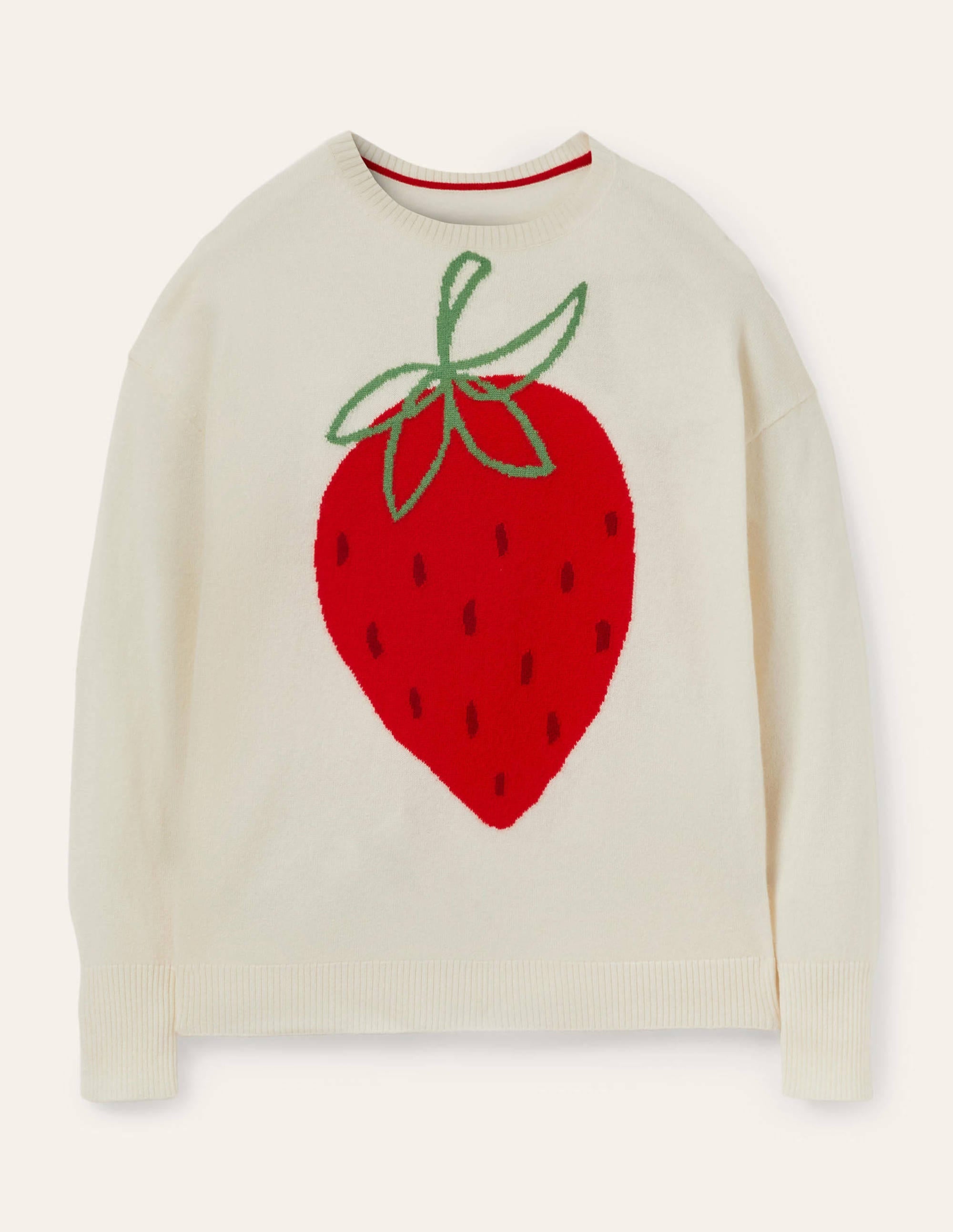 Margot Kaschmirpullover-Naturweiß, Erdbeere - Image 6