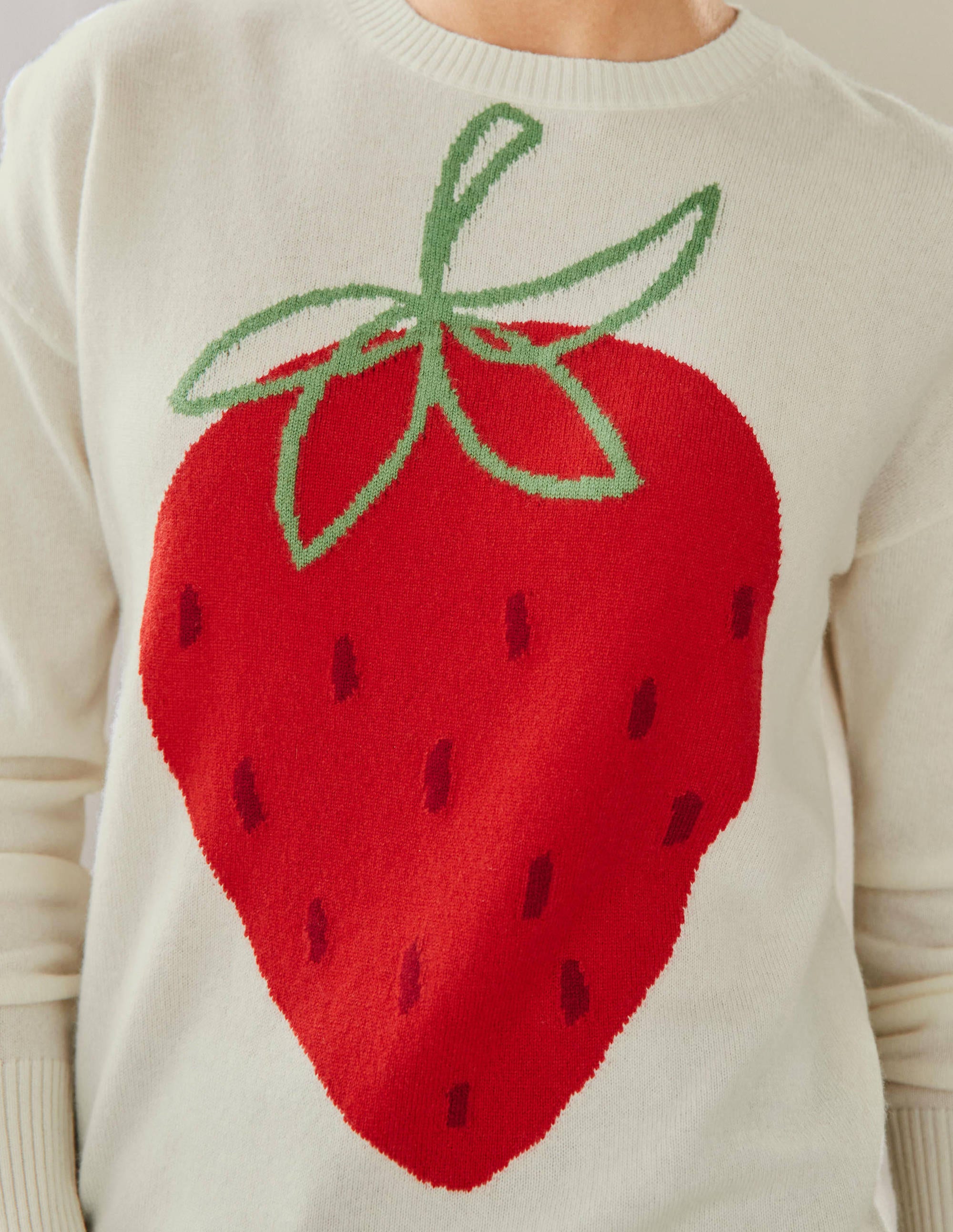 Margot Kaschmirpullover-Naturweiß, Erdbeere - Image 2