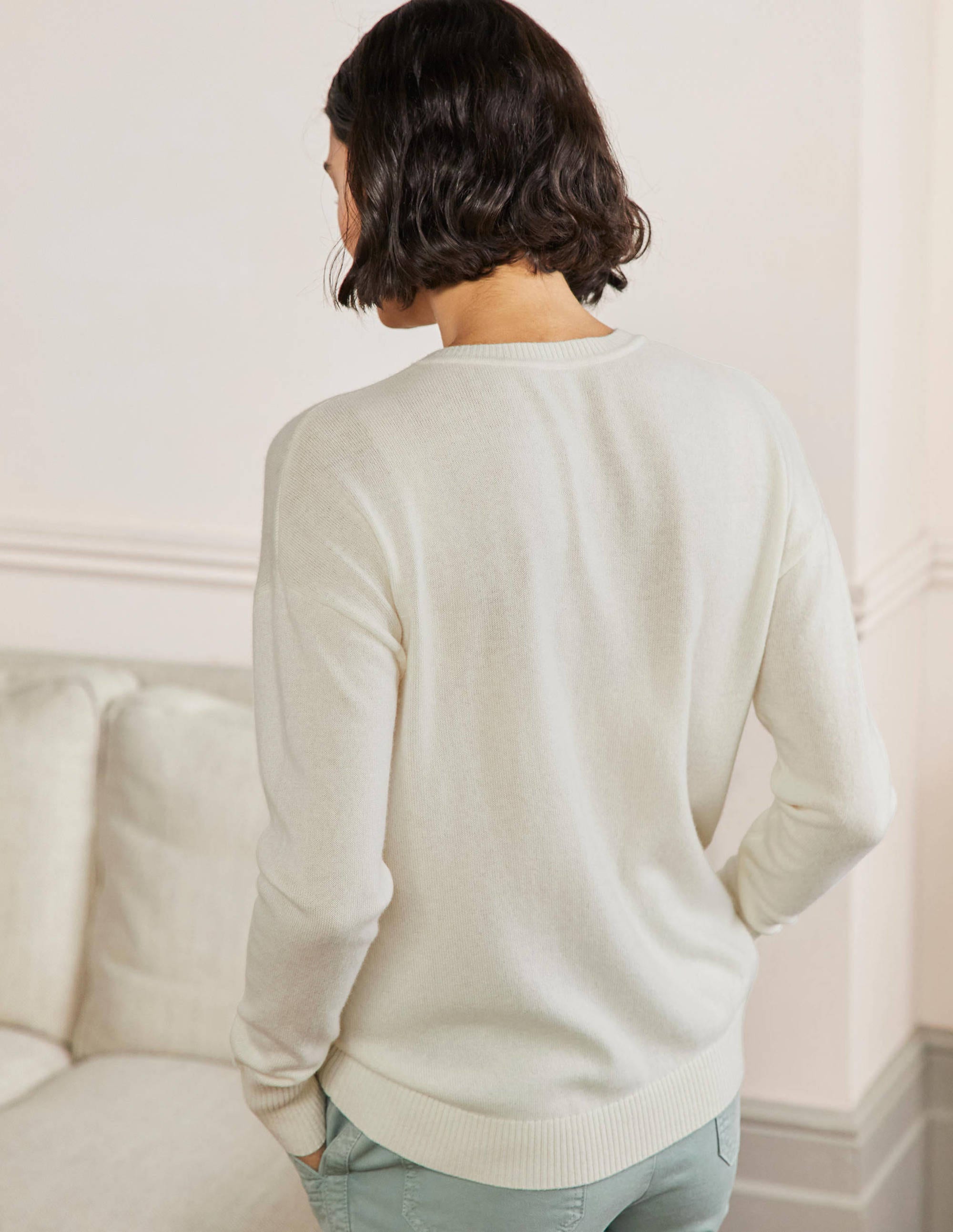 Margot Kaschmirpullover-Naturweiß, Erdbeere - Image 3