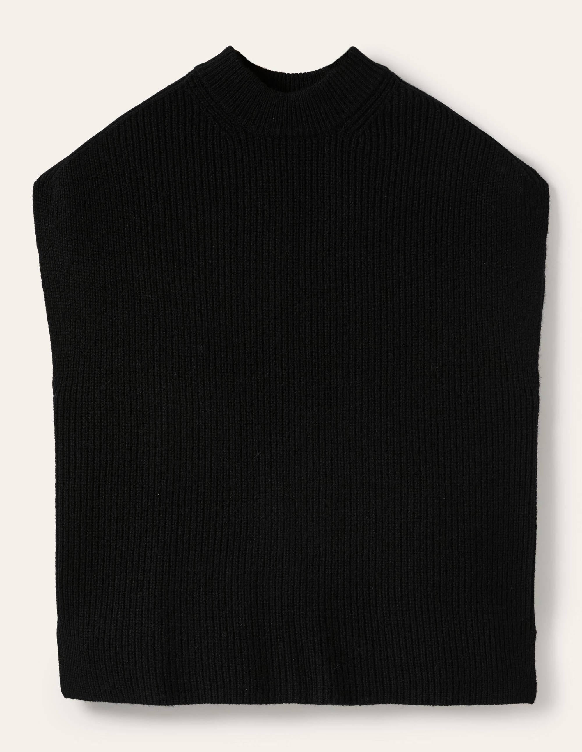 Pull côtelé sans manches et décontracté-Noir - Image 5