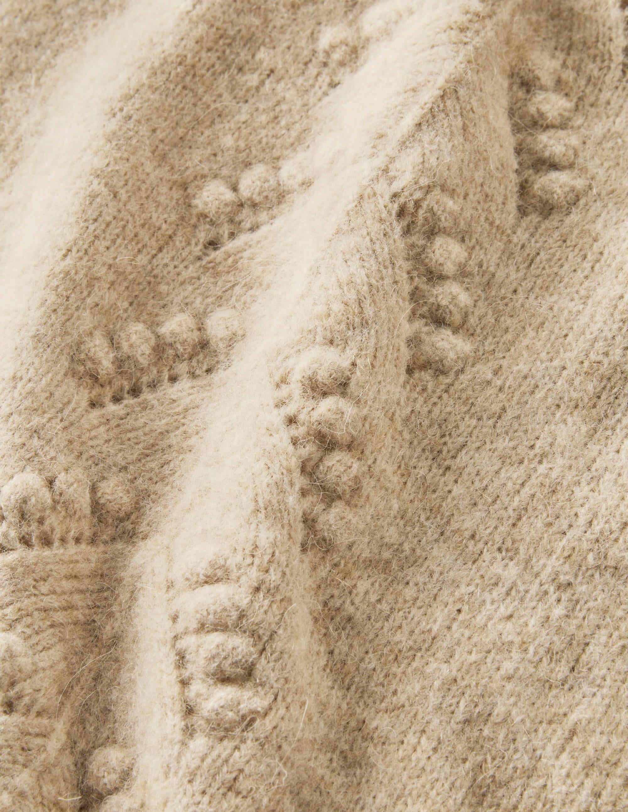 Flauschig gestricktes T-Shirt-Mausbraun Melange - Image 5