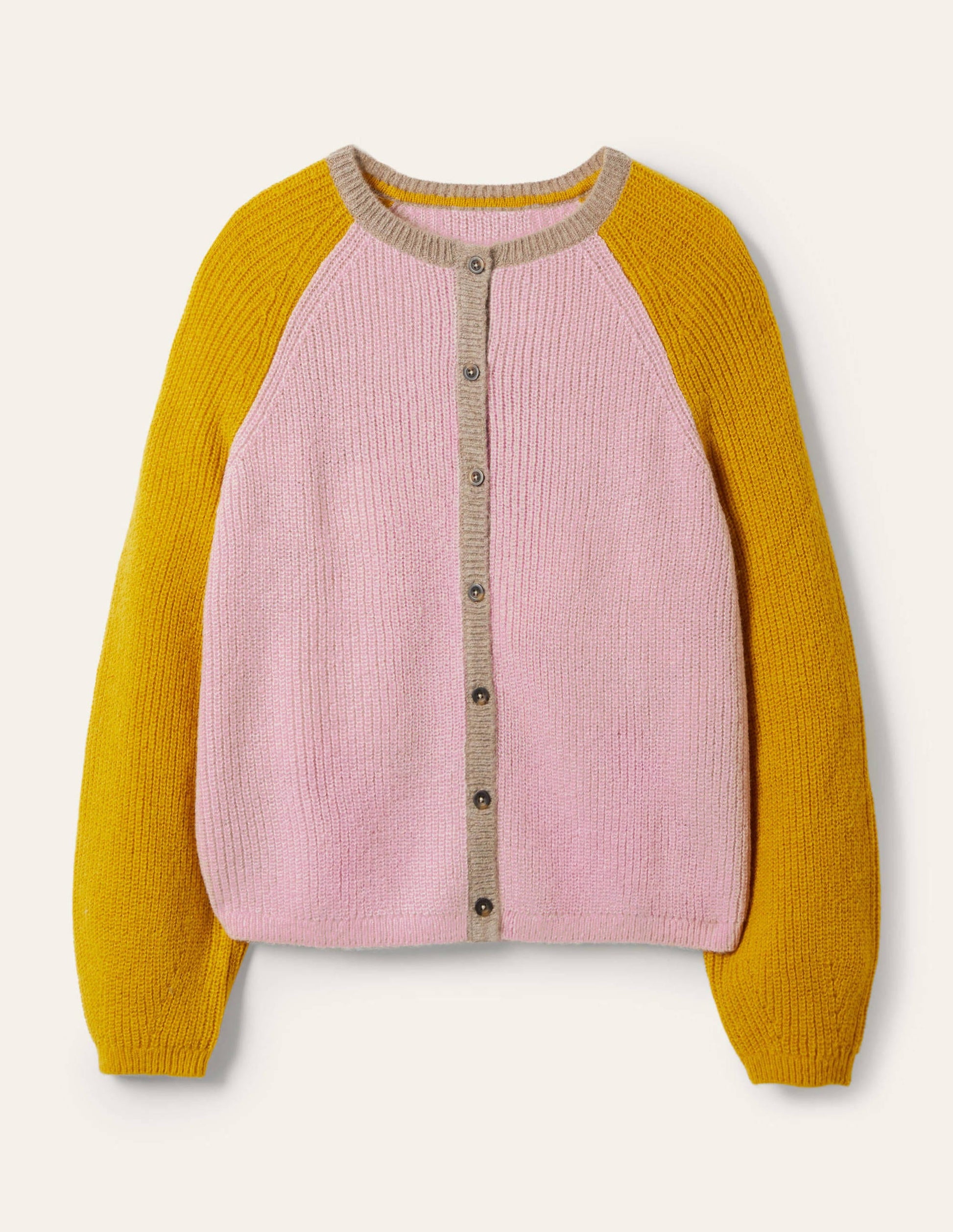 Flauschiger Cardigan mit Blockfarben-Milchshake/Olivenölgrün-2