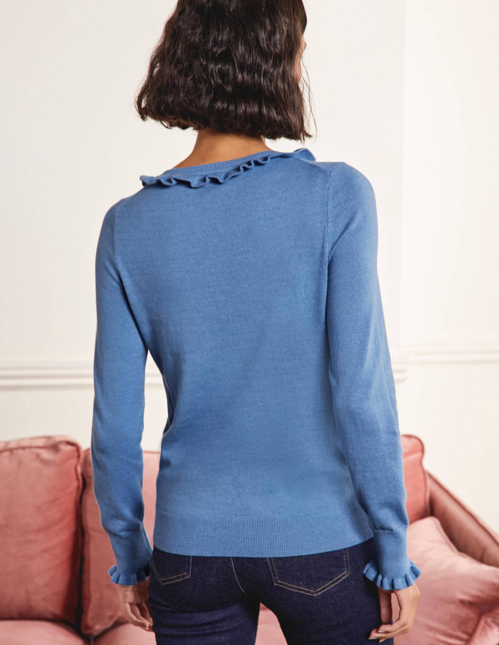 Henley-Pullover mit Rüschen-Traube/Hyazinthe - Image 3