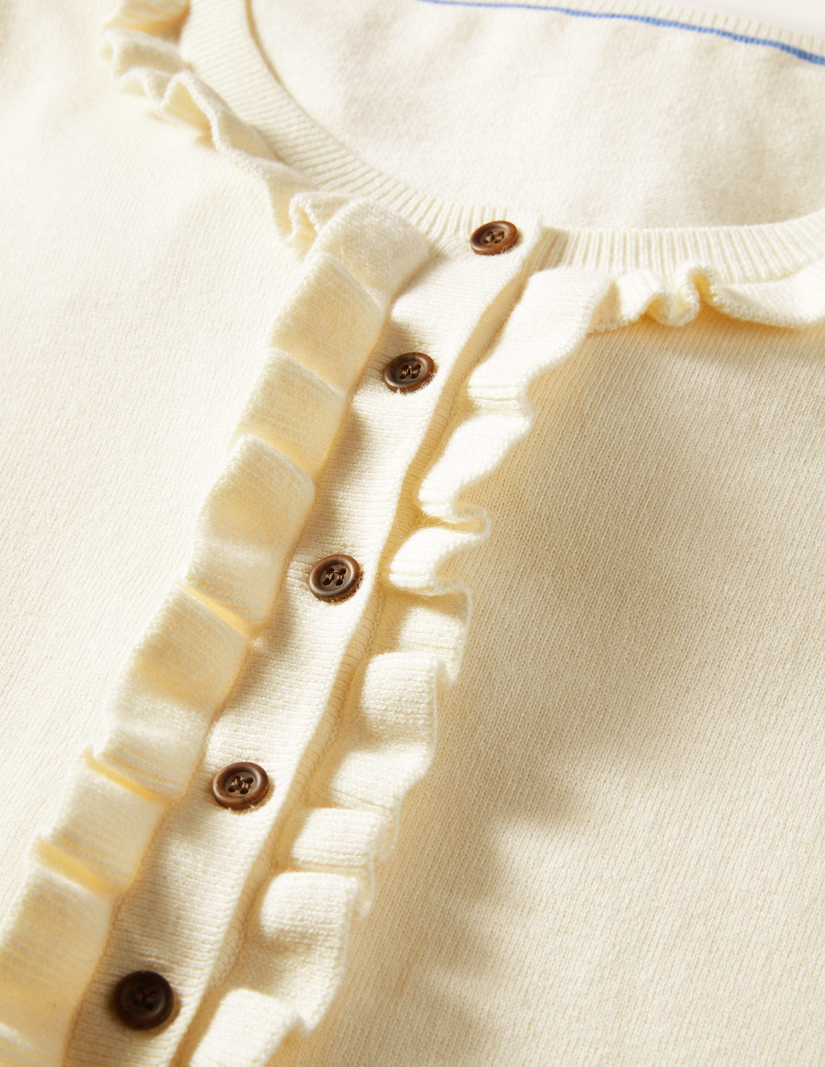 Frill Detail Henley Jumper-Ivory - Image 6