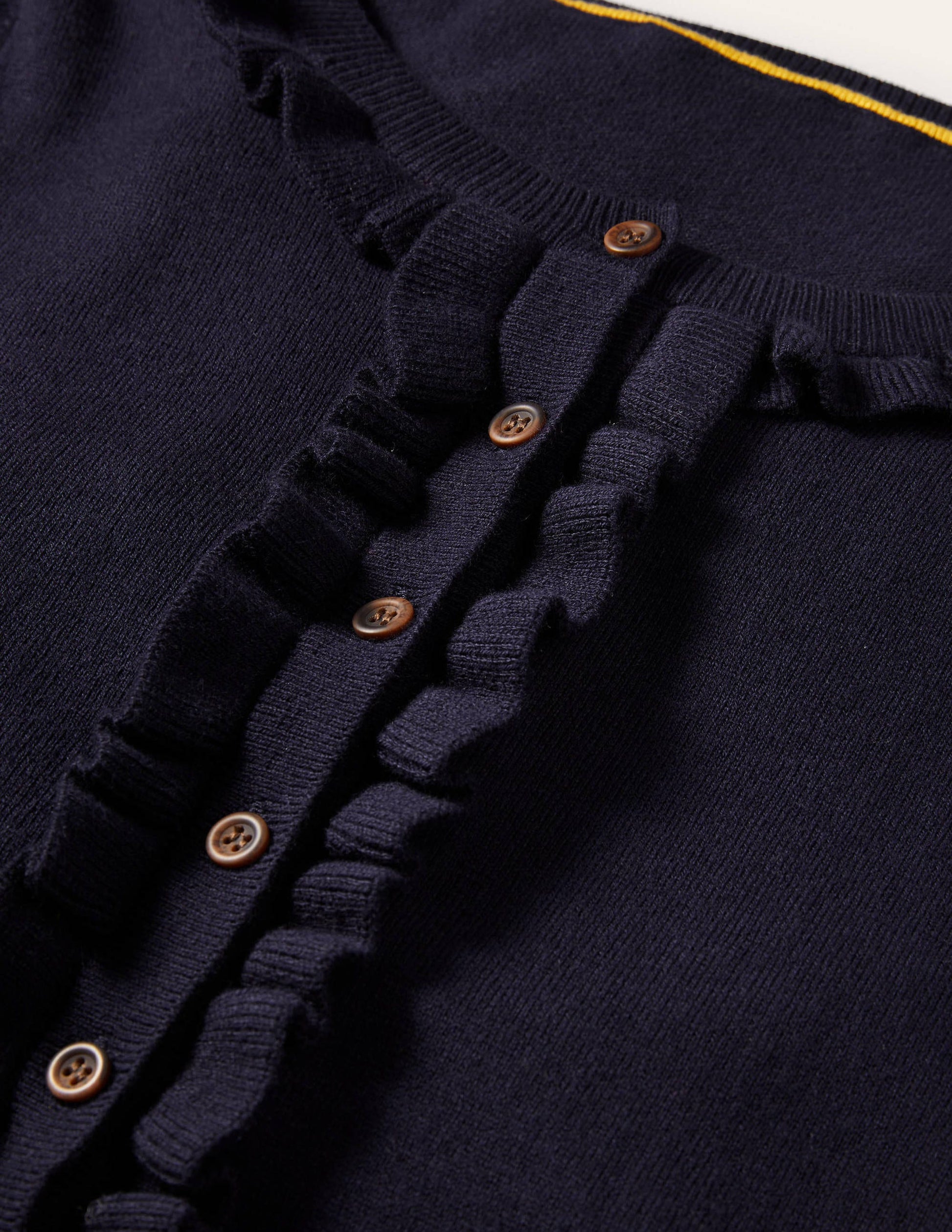 Henley-Pullover mit Rüschen-Marineblau-6