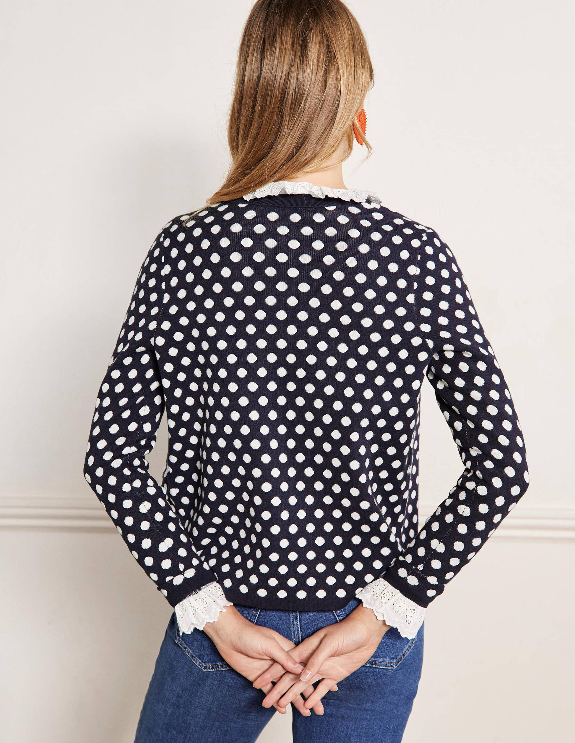 Cleo Strick-Cardigan mit Jacquardmusterung-Marineblau-3