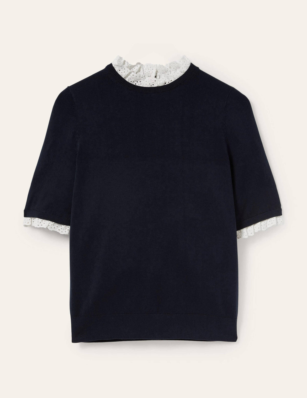 Strick-T-Shirt aus einer Webmischung-Marineblau - Image 5