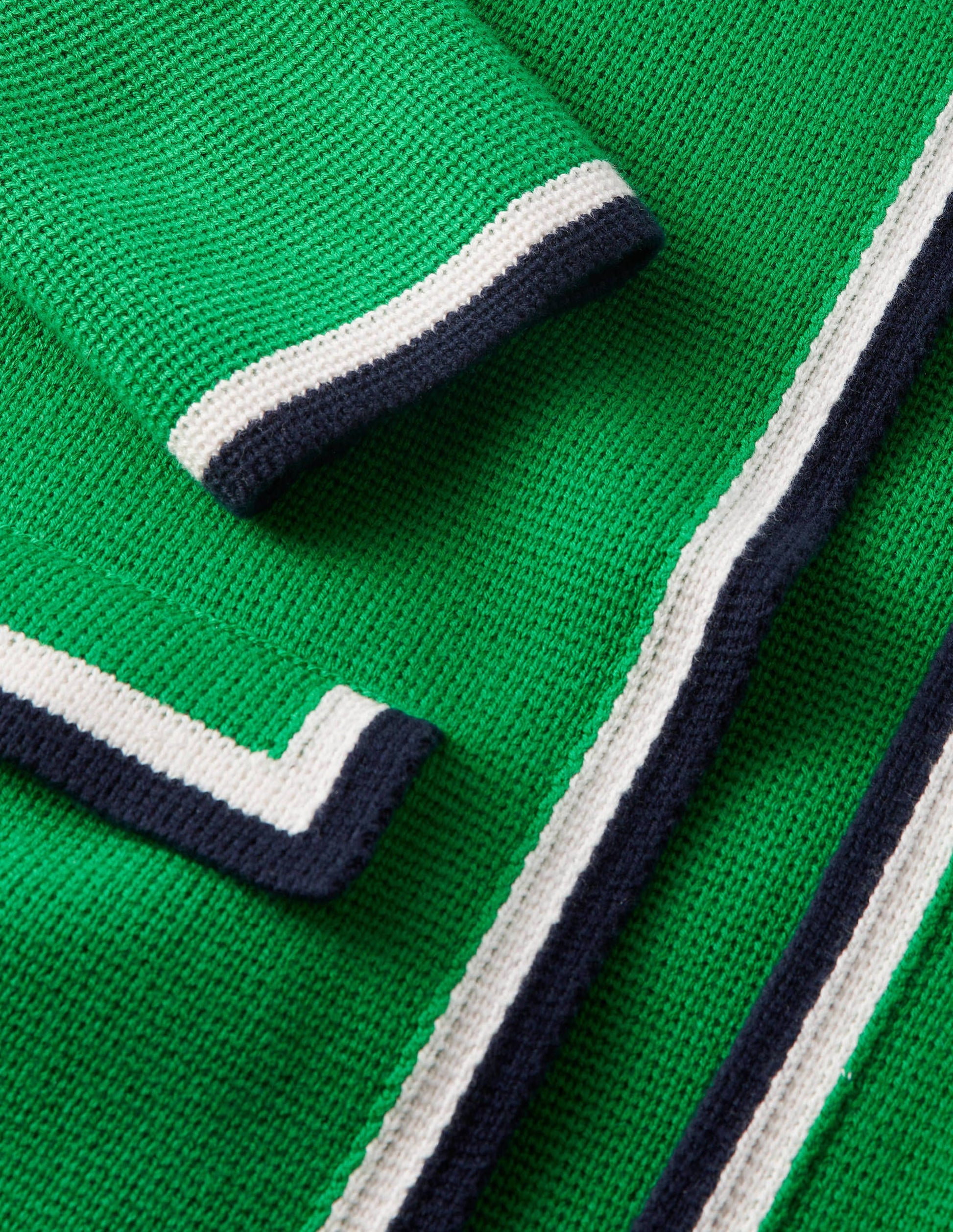 Gestreifte Strickjacke mit Borte-Schottengrün-5