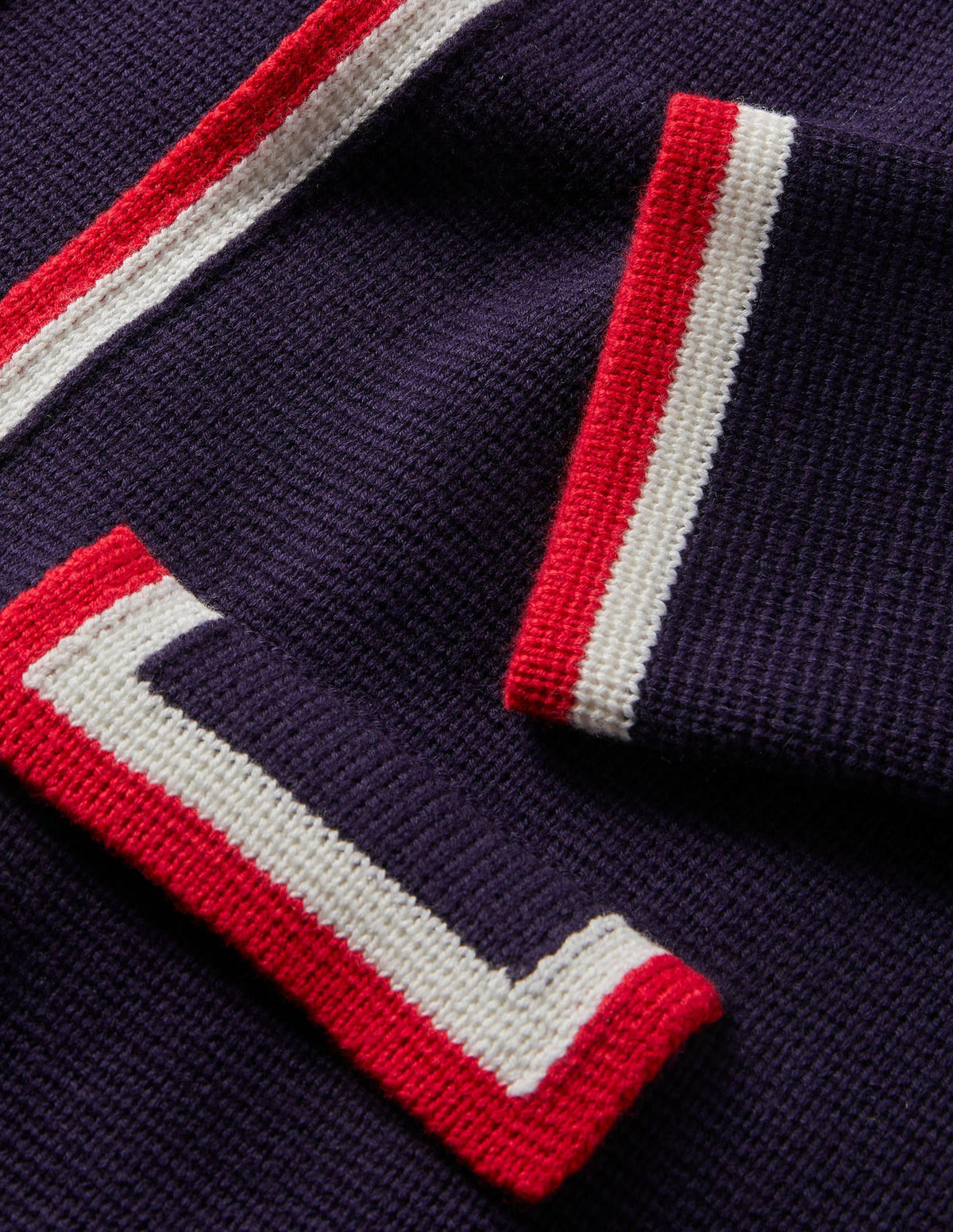 Veste en maille à détail rayé-Bleu marine - Image 5