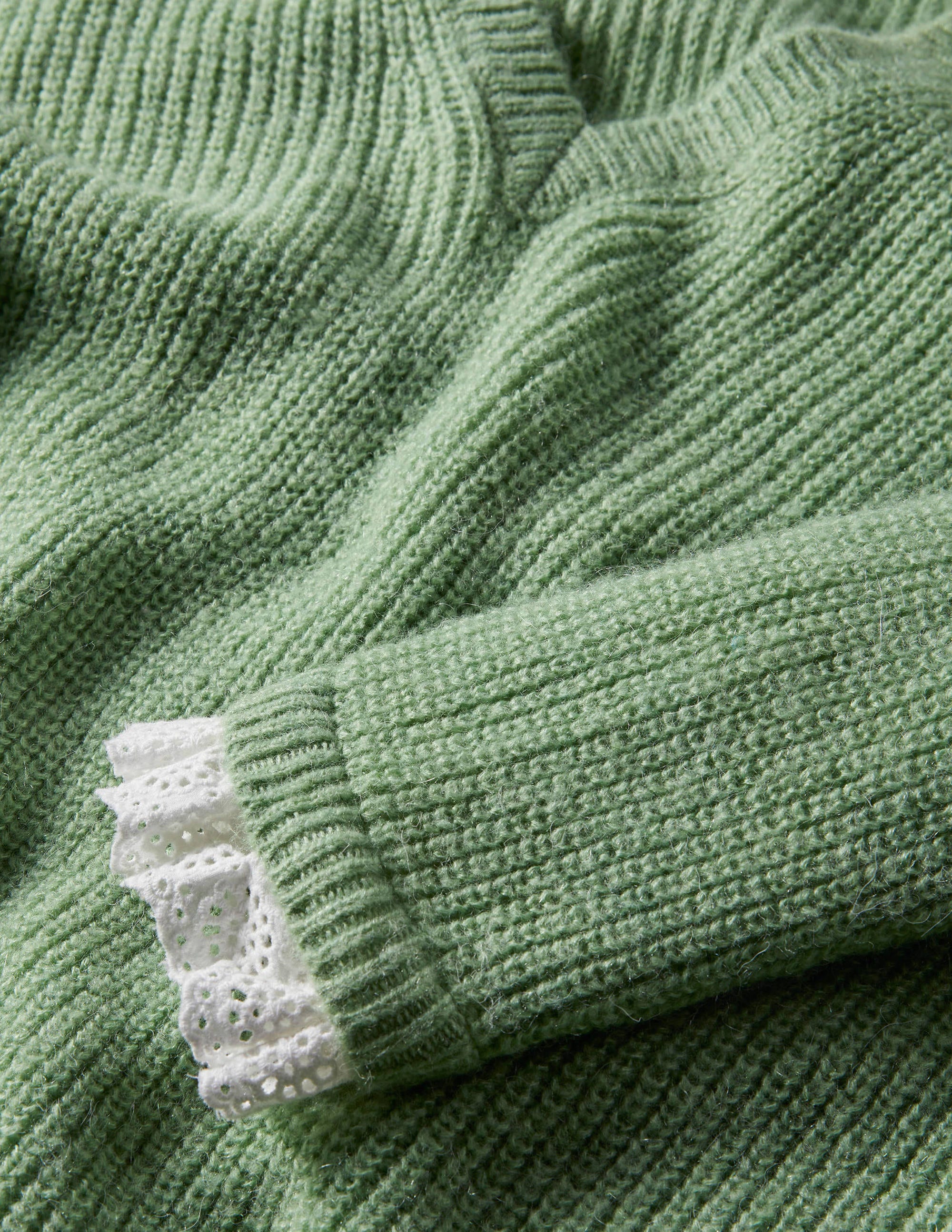 Fluffy Ribbed Mix Jumper-Basil - Image 5